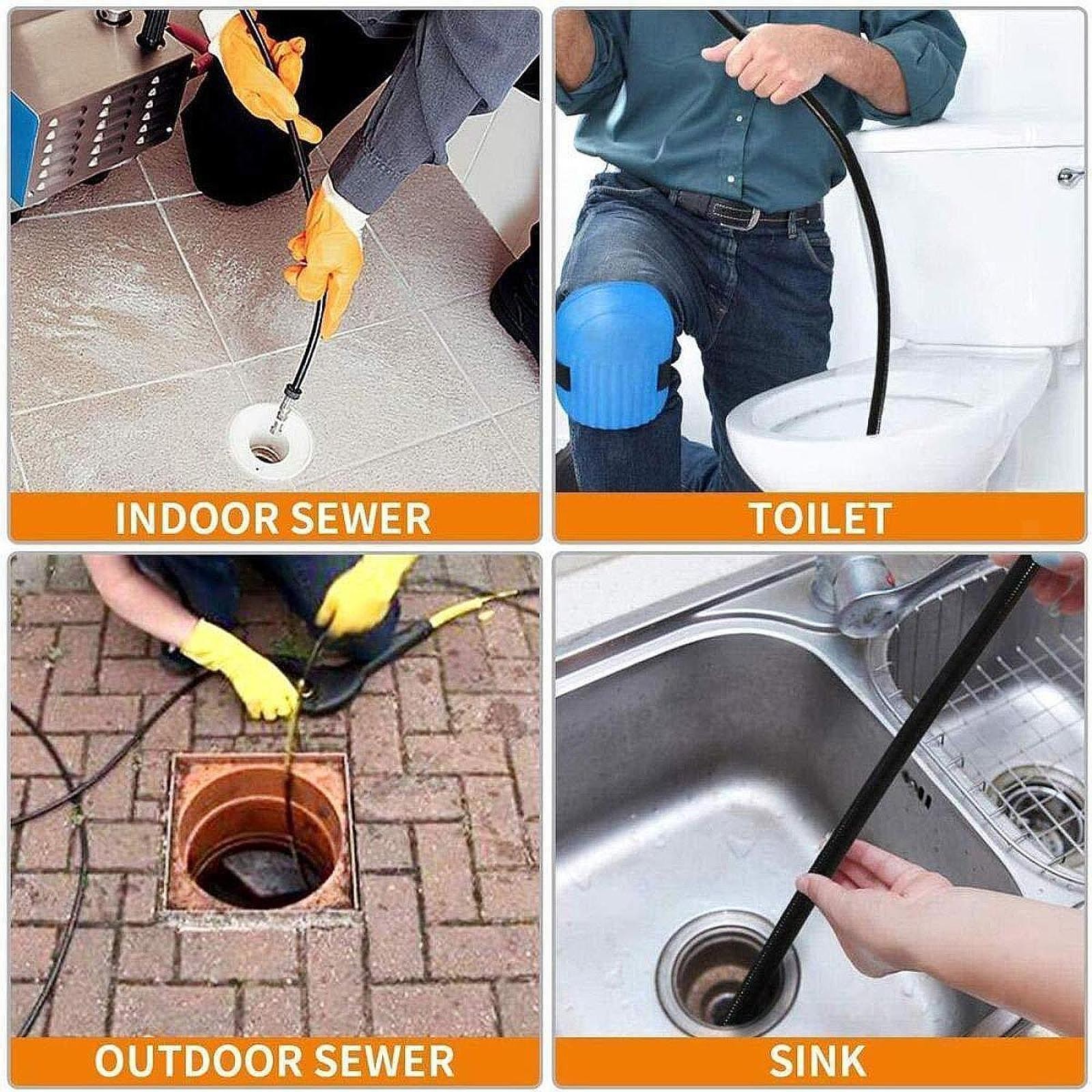 Sewer Jetter Kit Pressure Washer Hose Easy to Install 1/4 inch NPT Sewer Jetting