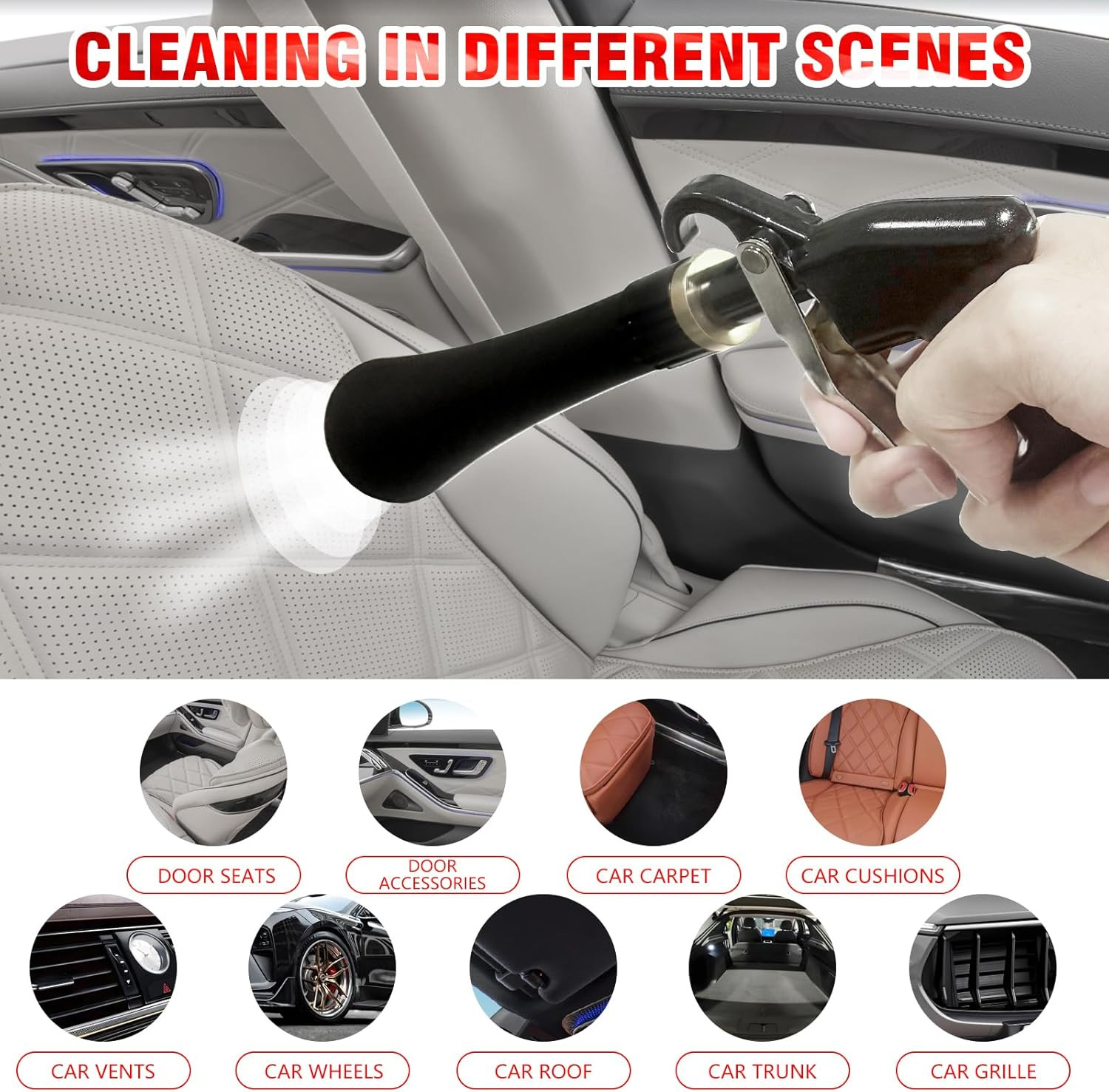 High Pressure Car Interior Spraying Washing Gun with 2 Set Nozzle Sprayer Connec
