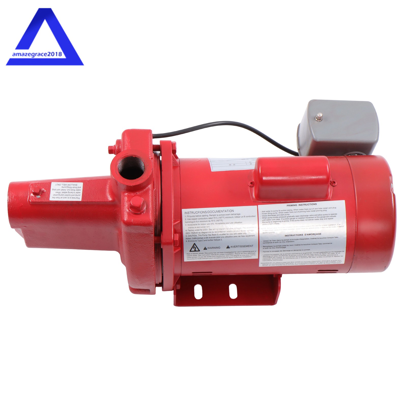 Cast Iron Shallow Well Jet Pump 1 HP 23 GPM 115/230 Volt for Irrigation 602208