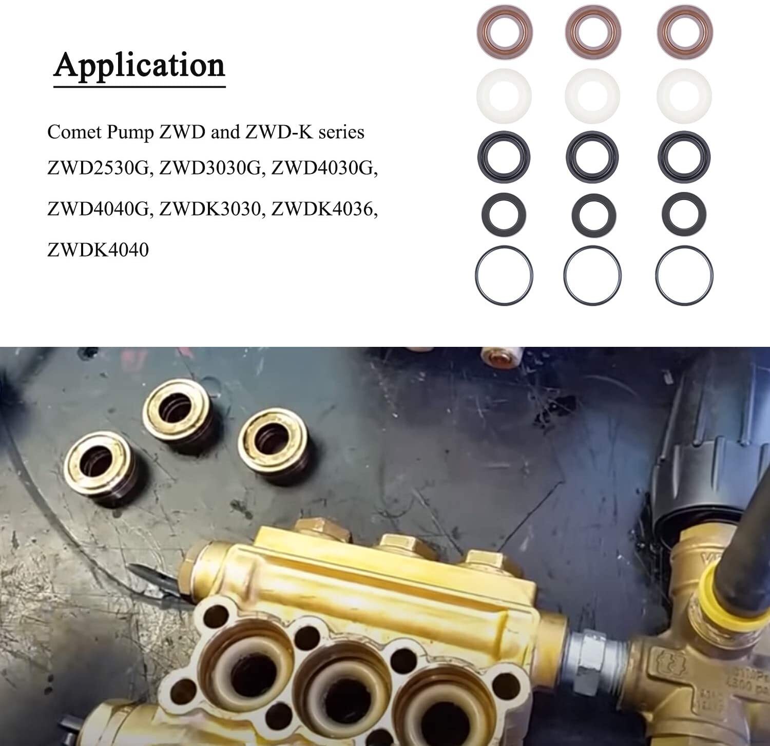 Comet ZWD Packing Kit Pressure Washer Pump Seal Repair Accessory Kit 5019006400