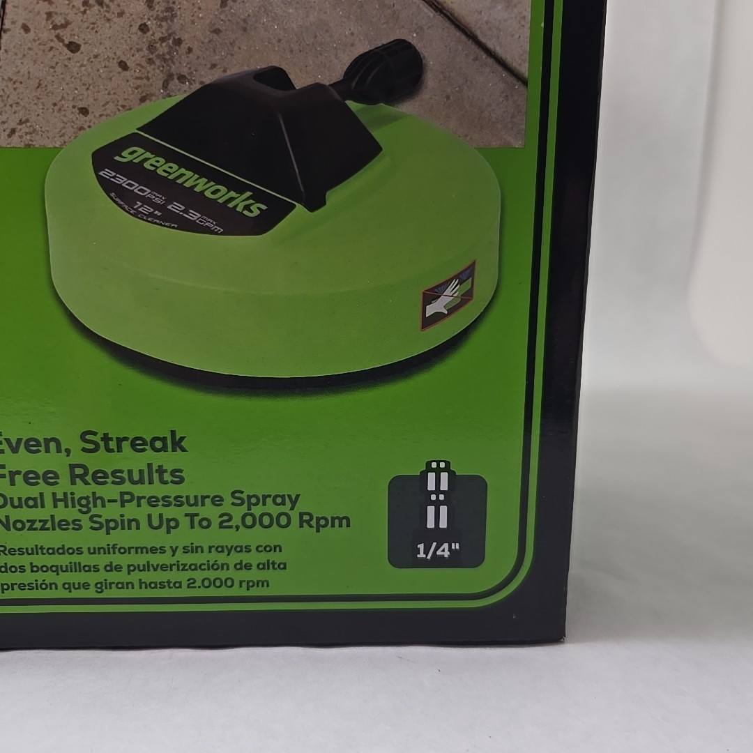 Greenworks 12″ Surface Cleaner For Electric Pressure Washer Max 2300 PSI