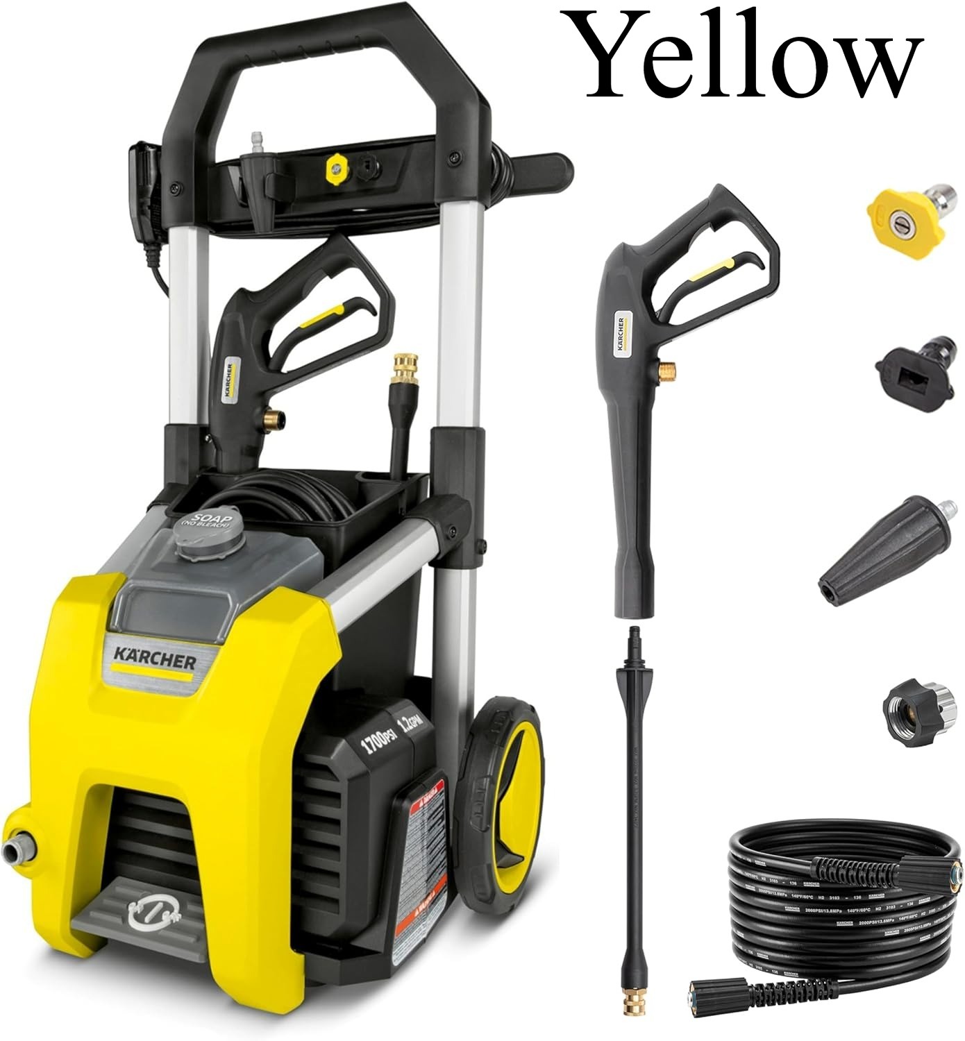Kärcher Pressure Washer K1700, CETA Certified, 3 Spray Nozzles, Detergent Tank