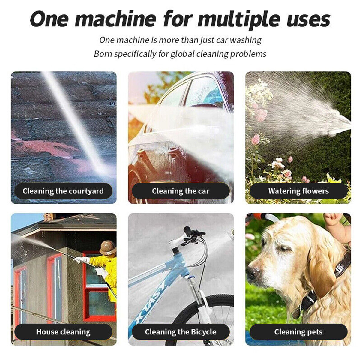 Portable Cordless Electric High Pressure Water Spray Gun Car Washer Cleaning 24V