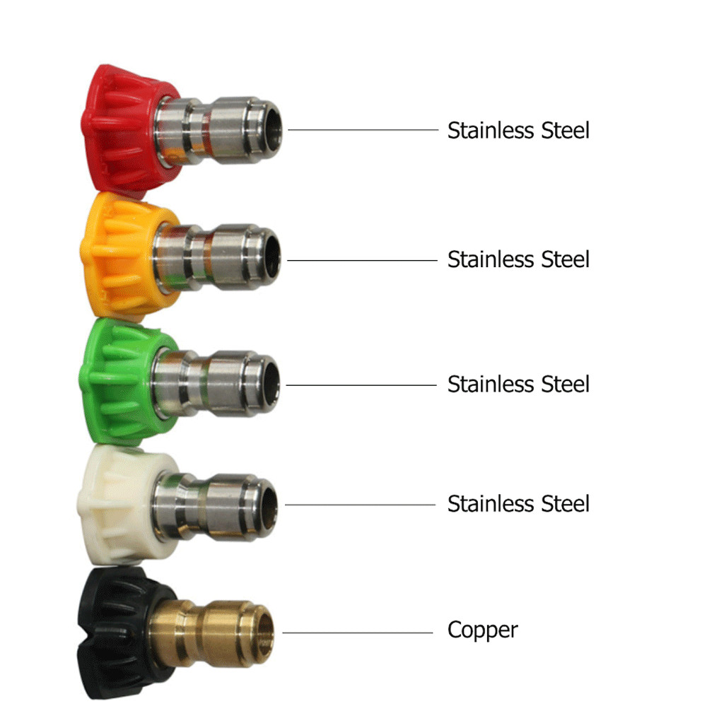 5pcs Pressure Washer Spray Tips Nozzles High Power Kit Quick Connect 1/4″ Set