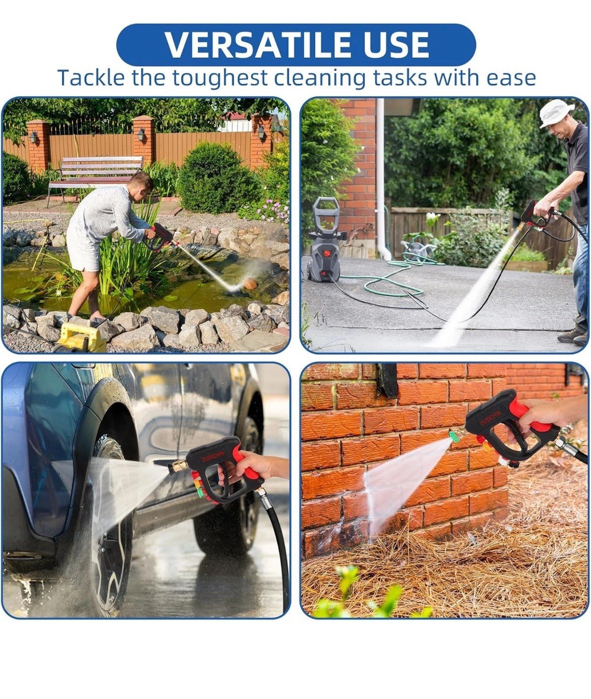 Pressure Washer Gun High Power Spray Foam Cannon Nozzle Tips 3000 PSI