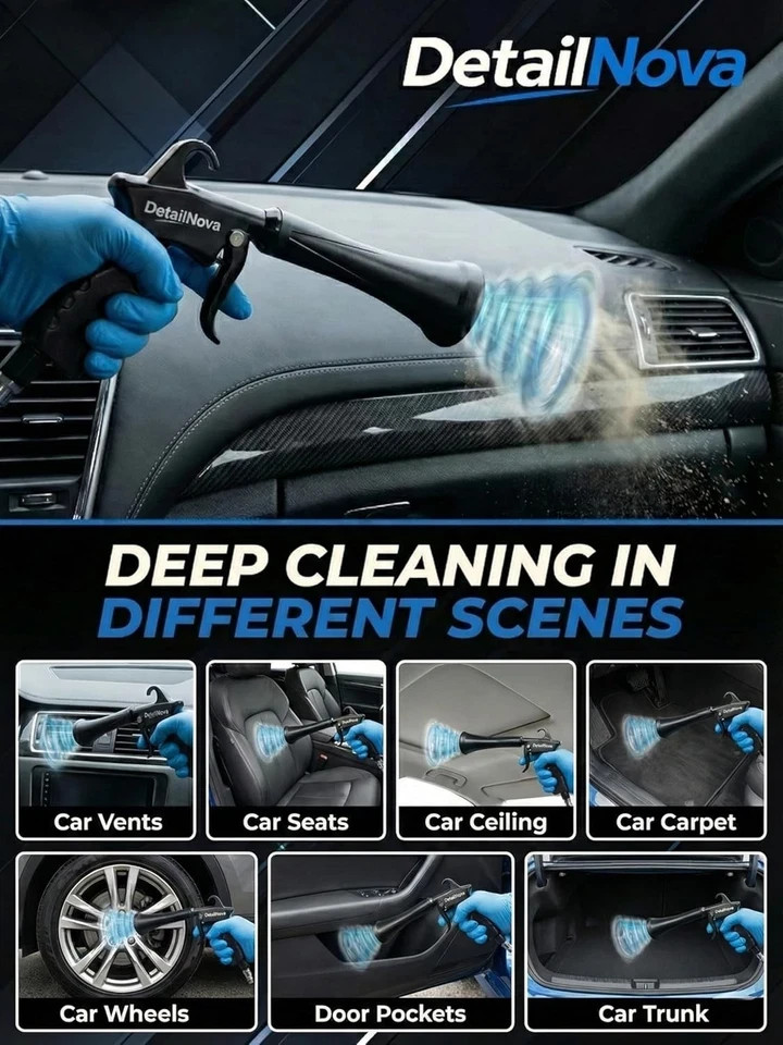 Air Blow Gun Car Detailing Turbo Air Nozzle for Dust Removal with Accessories