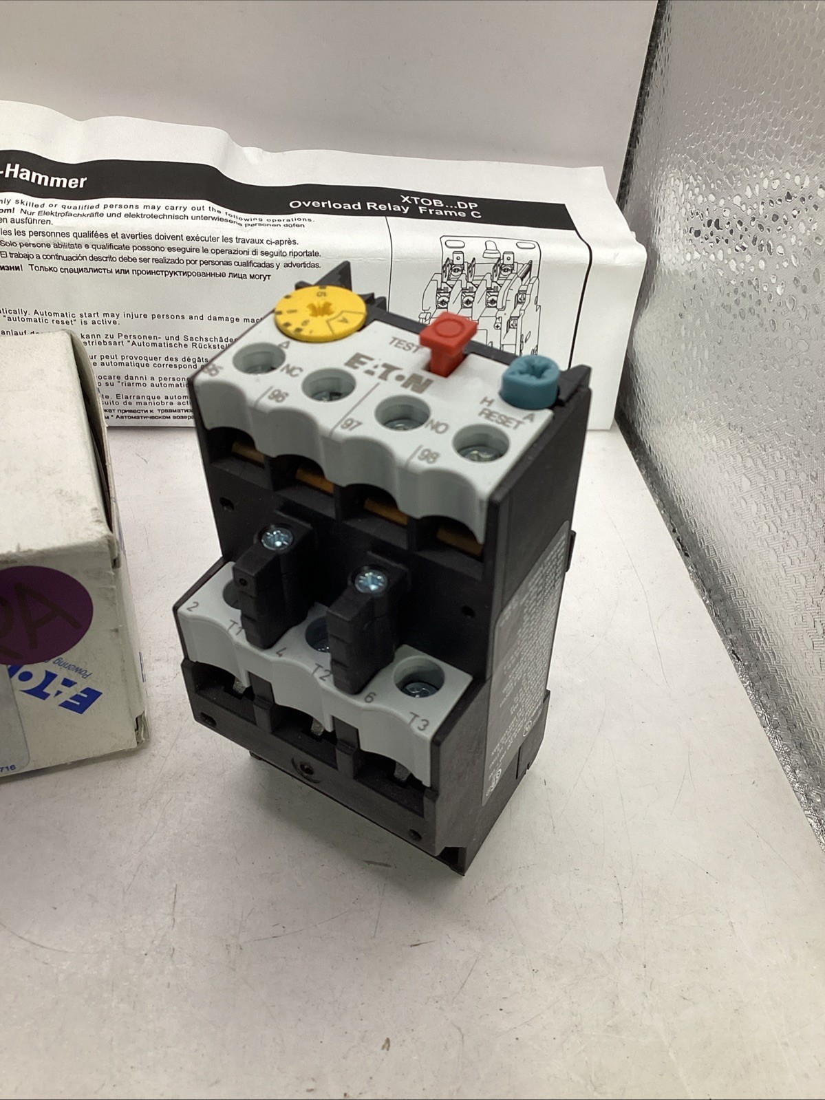 Eaton XTOB010CC1 IEC Overload Relay Frame C Class 10 DP 6-10 Amp 🟣