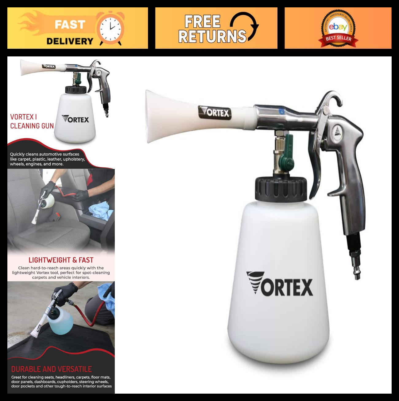 Powerful Air Cleaning Gun for Auto Detailing – Deep Clean Interiors & Exteriors,