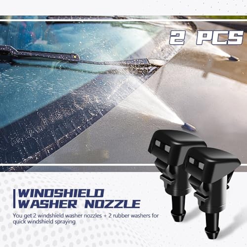 2 PCS Front Windshield Washer Nozzles, Washer Spray Jet Kit Fit for Chrysler,