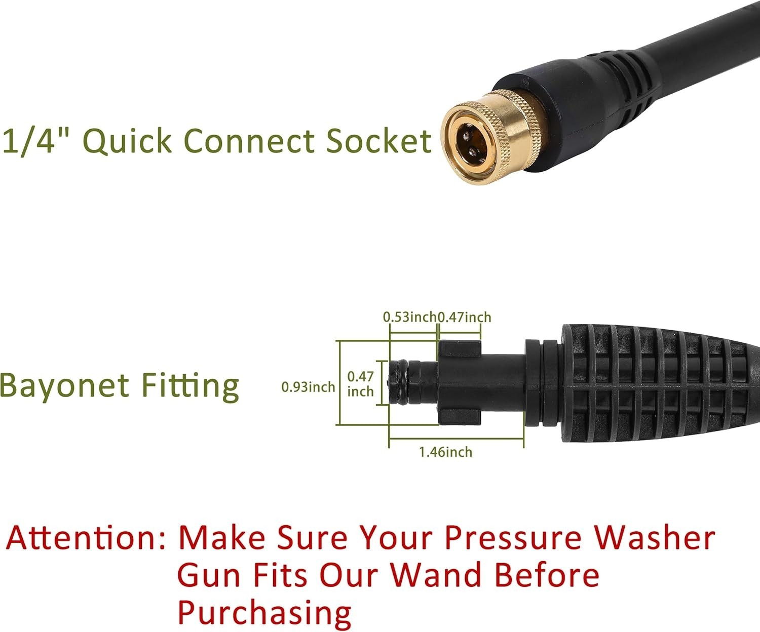 Lightweight PA66 Pressure Washer Adapter Kit – 5 Nozzles & Quick Connect Feature