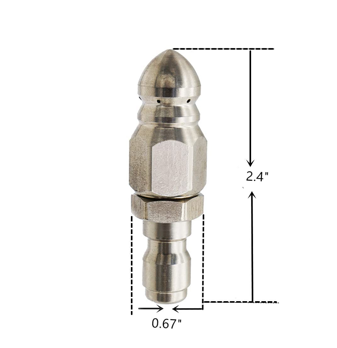 Pressure Washer Sewer Jetter Nozzle Stainless Steel，2 Sets