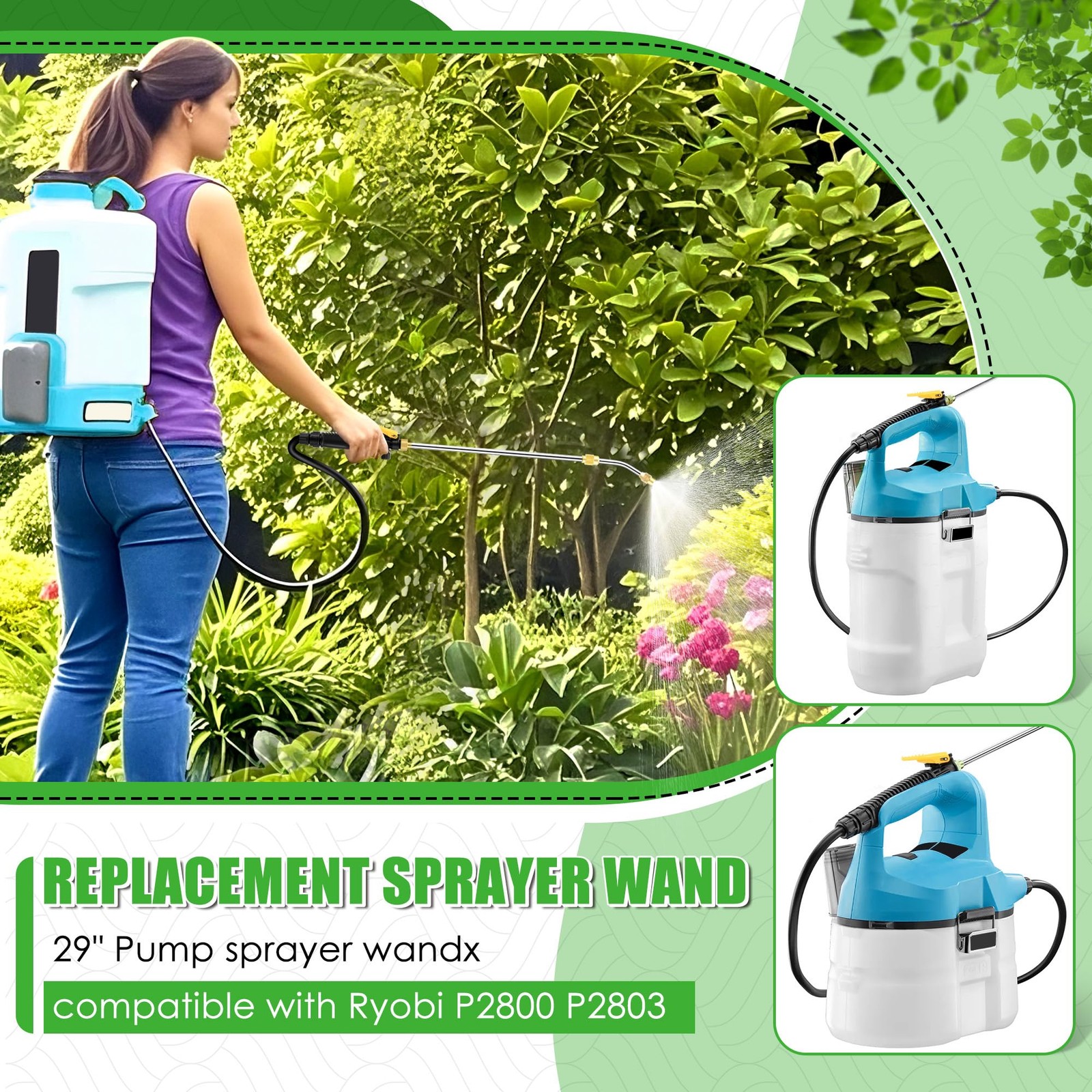 Enhon Replacement Sprayer Wand Compatible with Ryobi P2803 P2800, 29″, Yellow