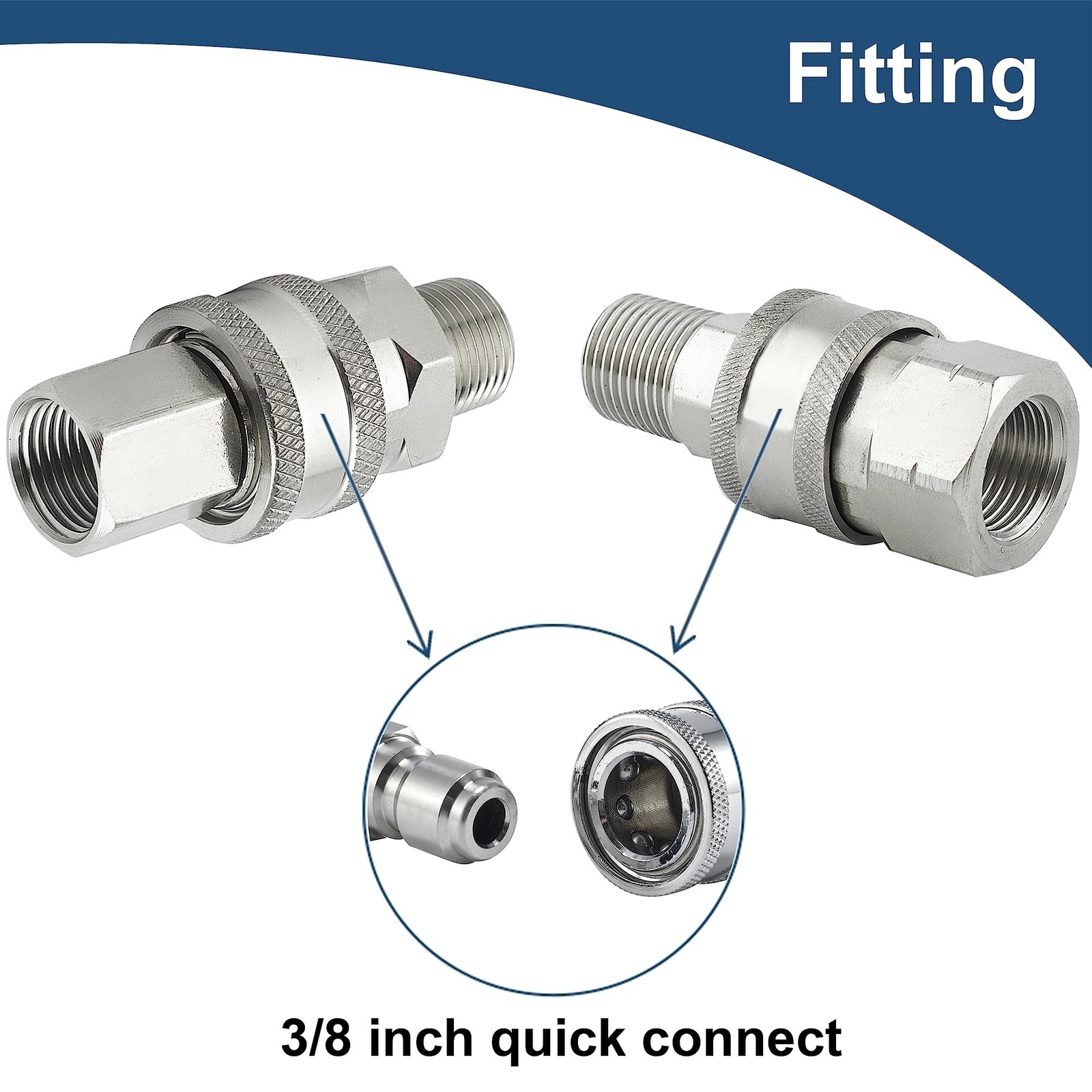 Raincovo Pressure Washer Quick Connect 3/8 8 Pieces