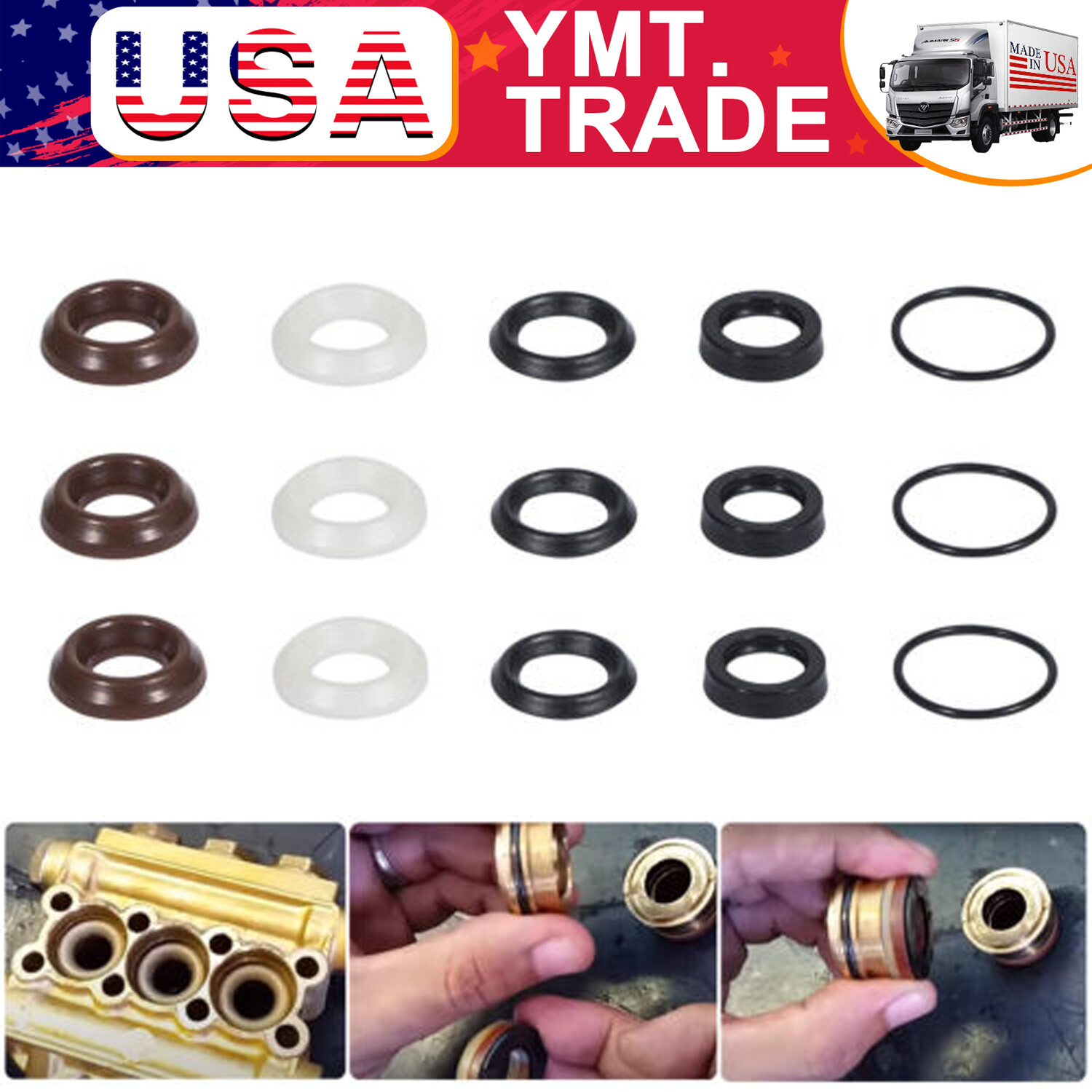 Packing Water Seal Kit for ZWD ZWDK Series 15mm Pressure Washer Pump 5019006400