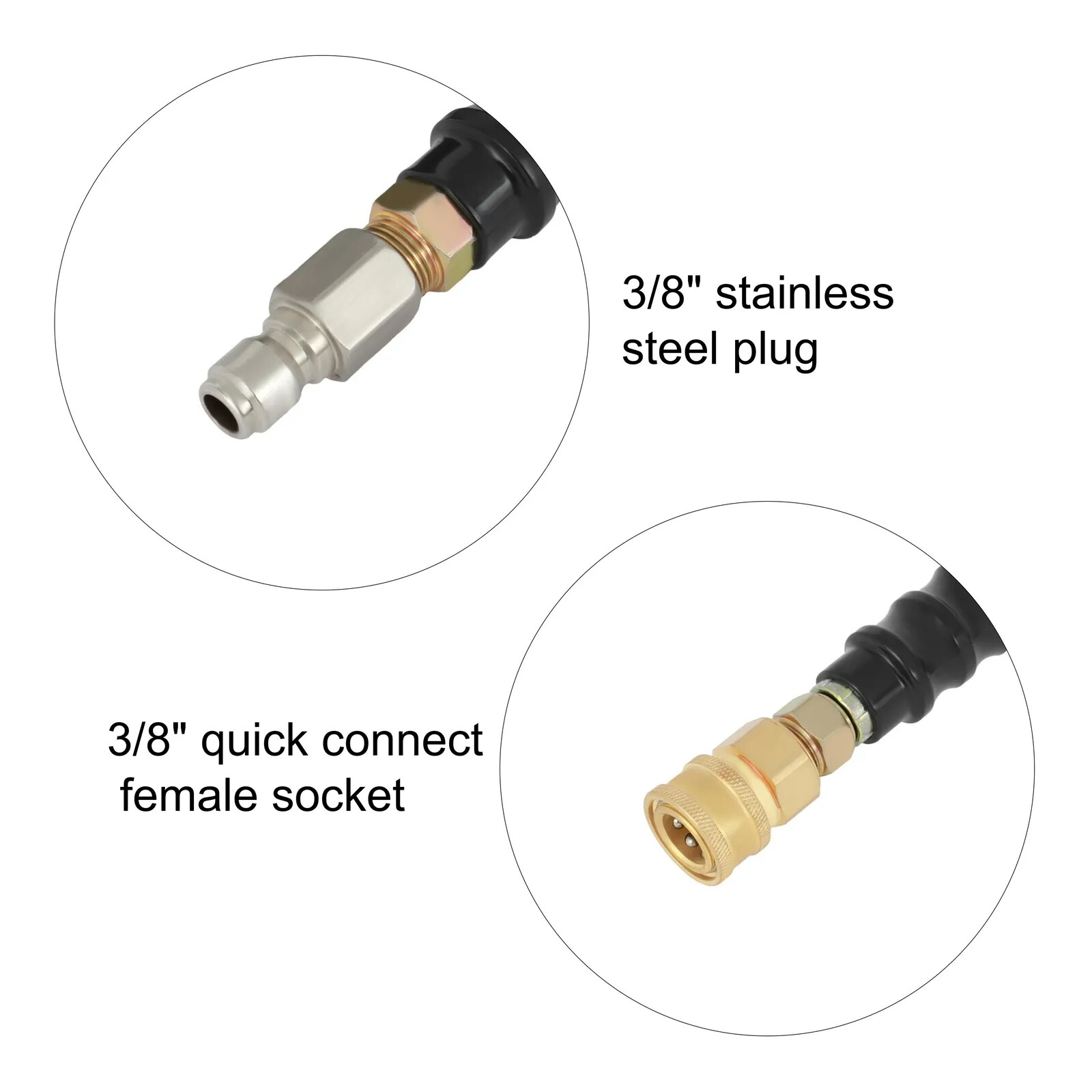 Pressure Washer Hose 3/8″ 50ft 4000 PSI Non-Marking With Couplers Quick Connect