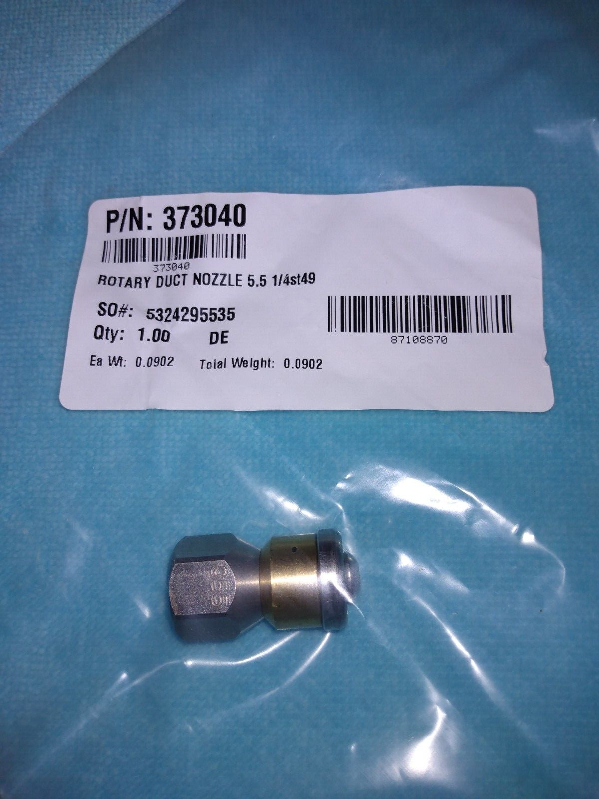 Suttner Rotating Duct Nozzle, 1/4″ FPT, 4000 PSI, 5.5