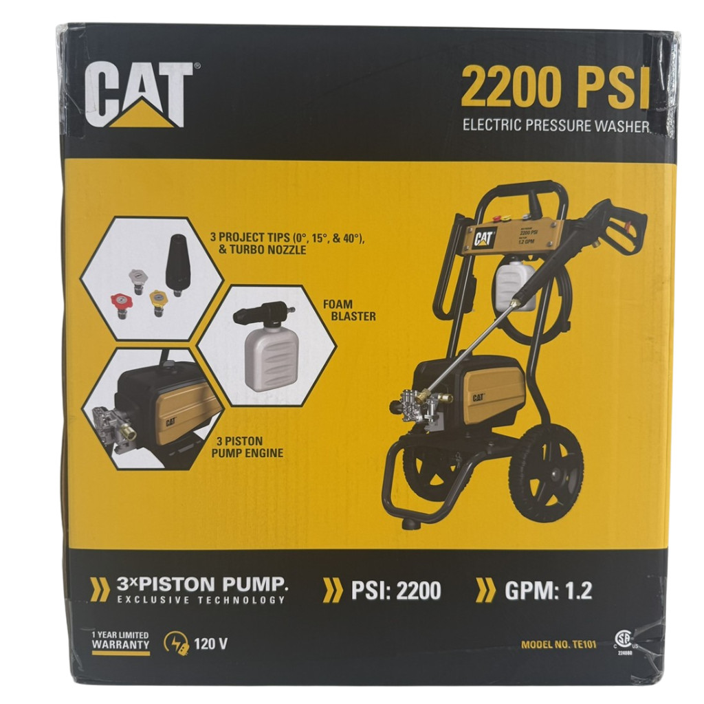 CAT Caterpillar NEW 2200 PSI Electric Pressure Washer Turbo Nozzle 3 Tip 1.2GPM
