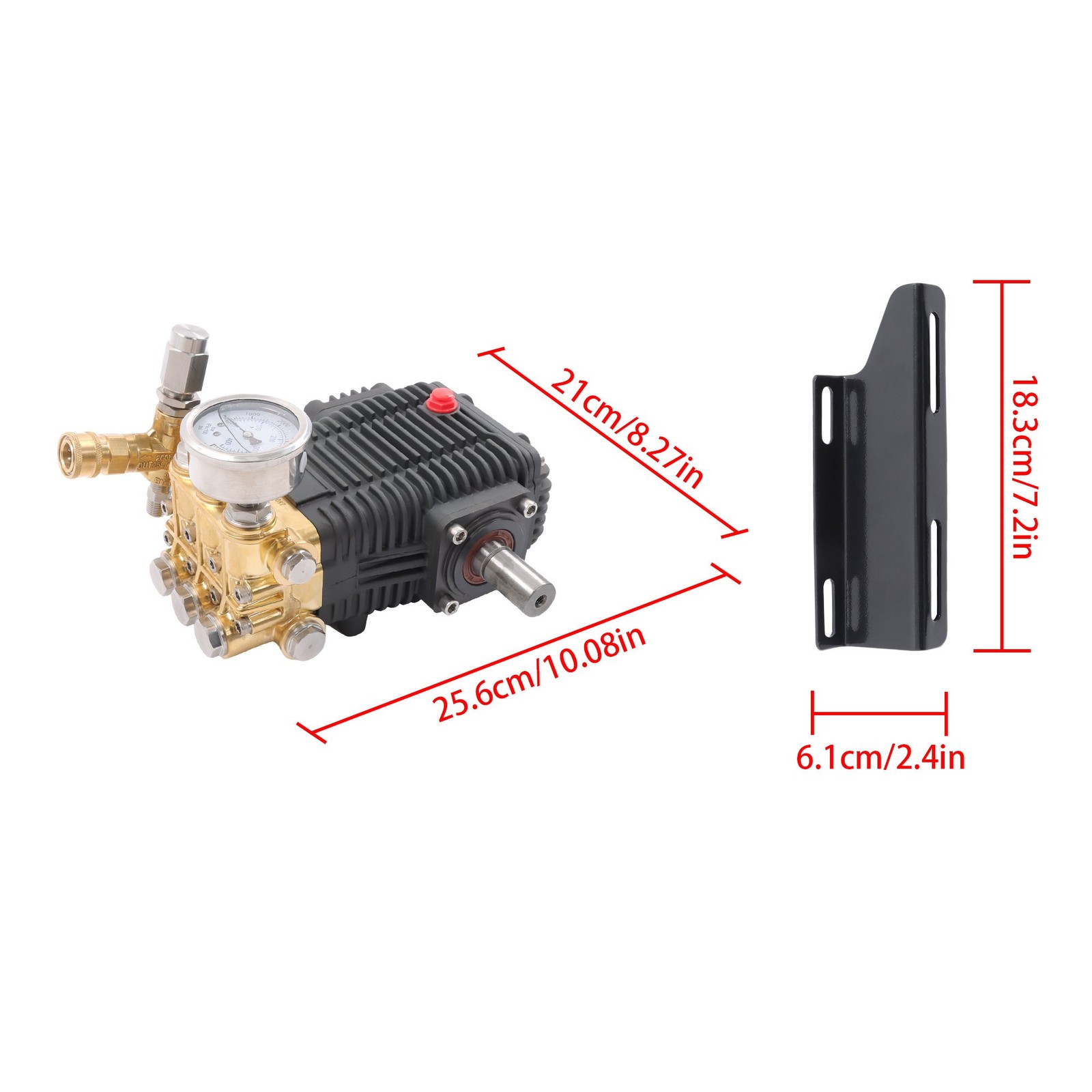 General Right Shaft 3500 PSI Pressure Washer Pump 4.5 HP Belt Drive 5.6GPM New