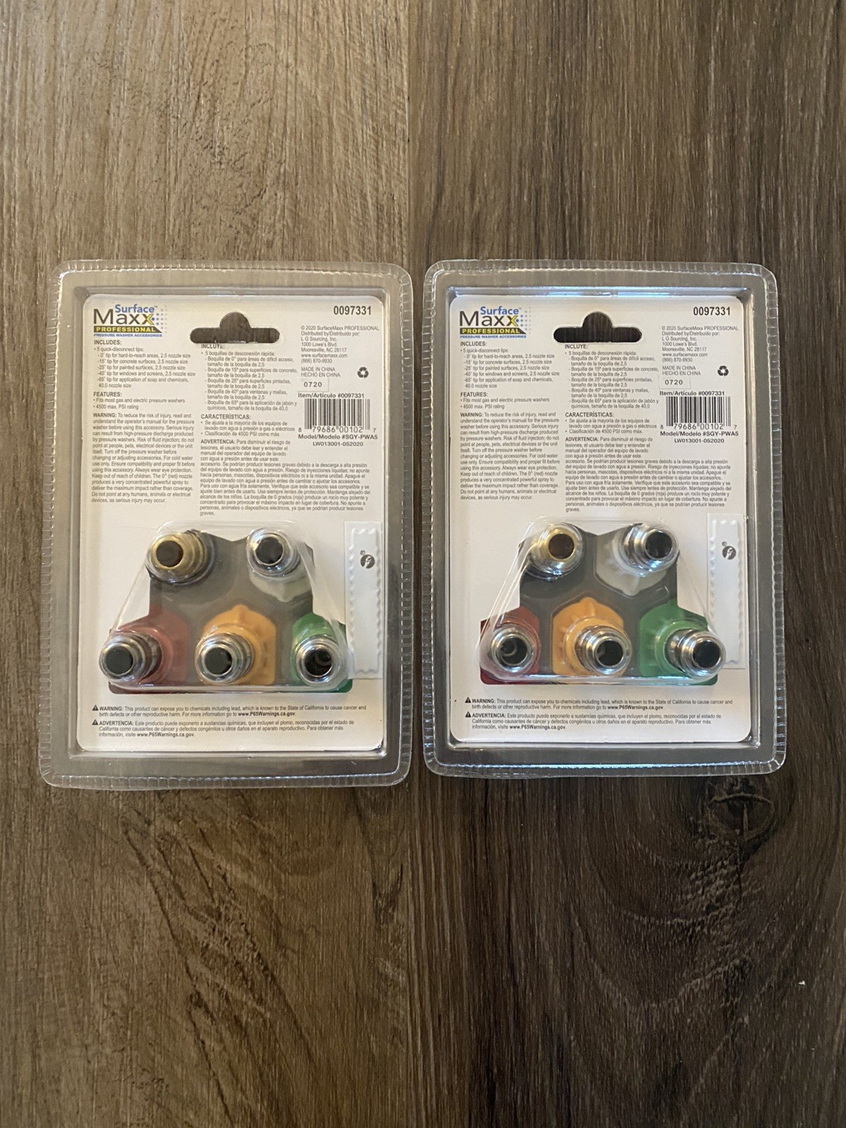 Pressure Washer Surface Maxx Professional Spray Tips 5 Pack Set Of 2 NEW