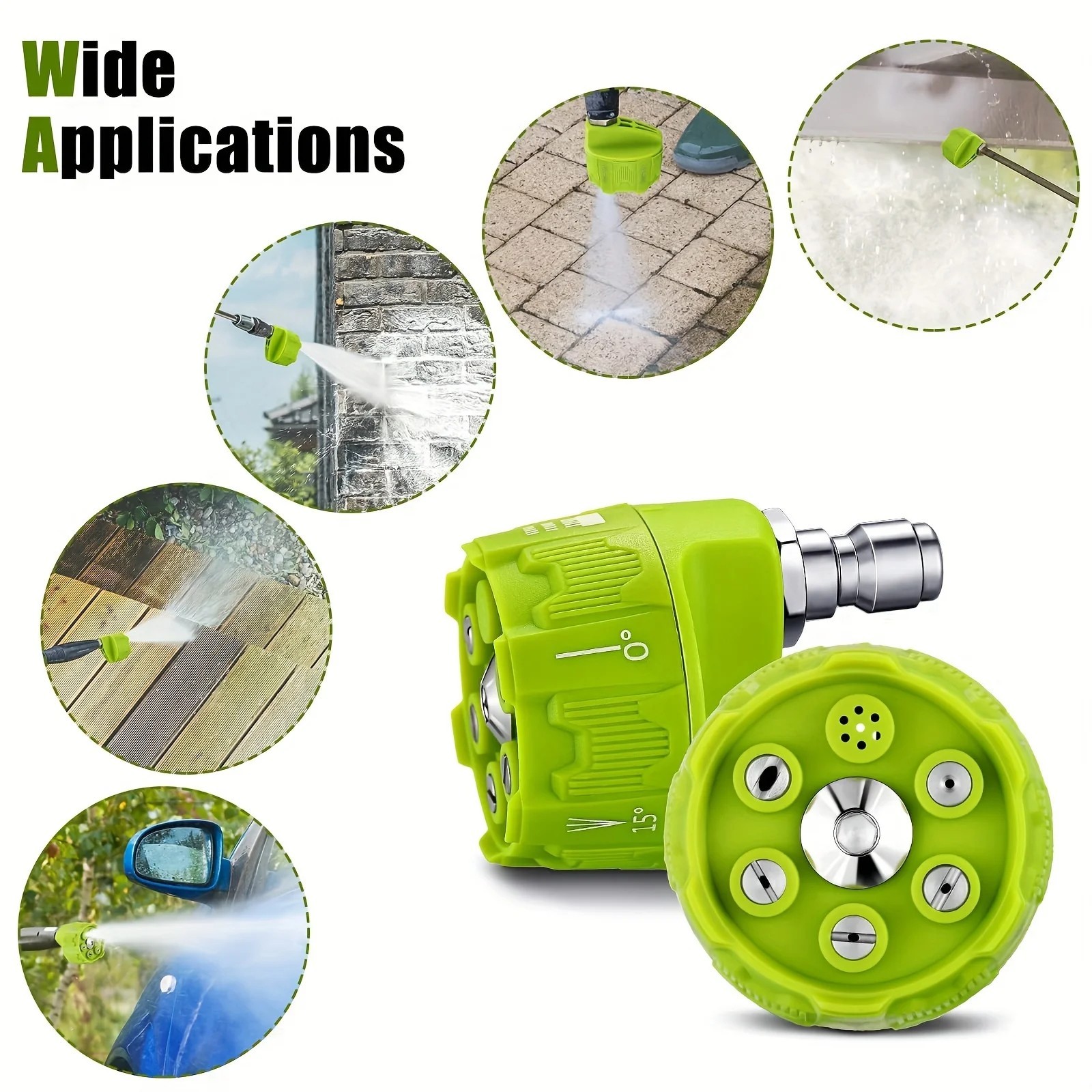 1Pc High Pressure Washer Nozzle Tips 6-in-1 Adjustable for Power Washer 1/4 Inch