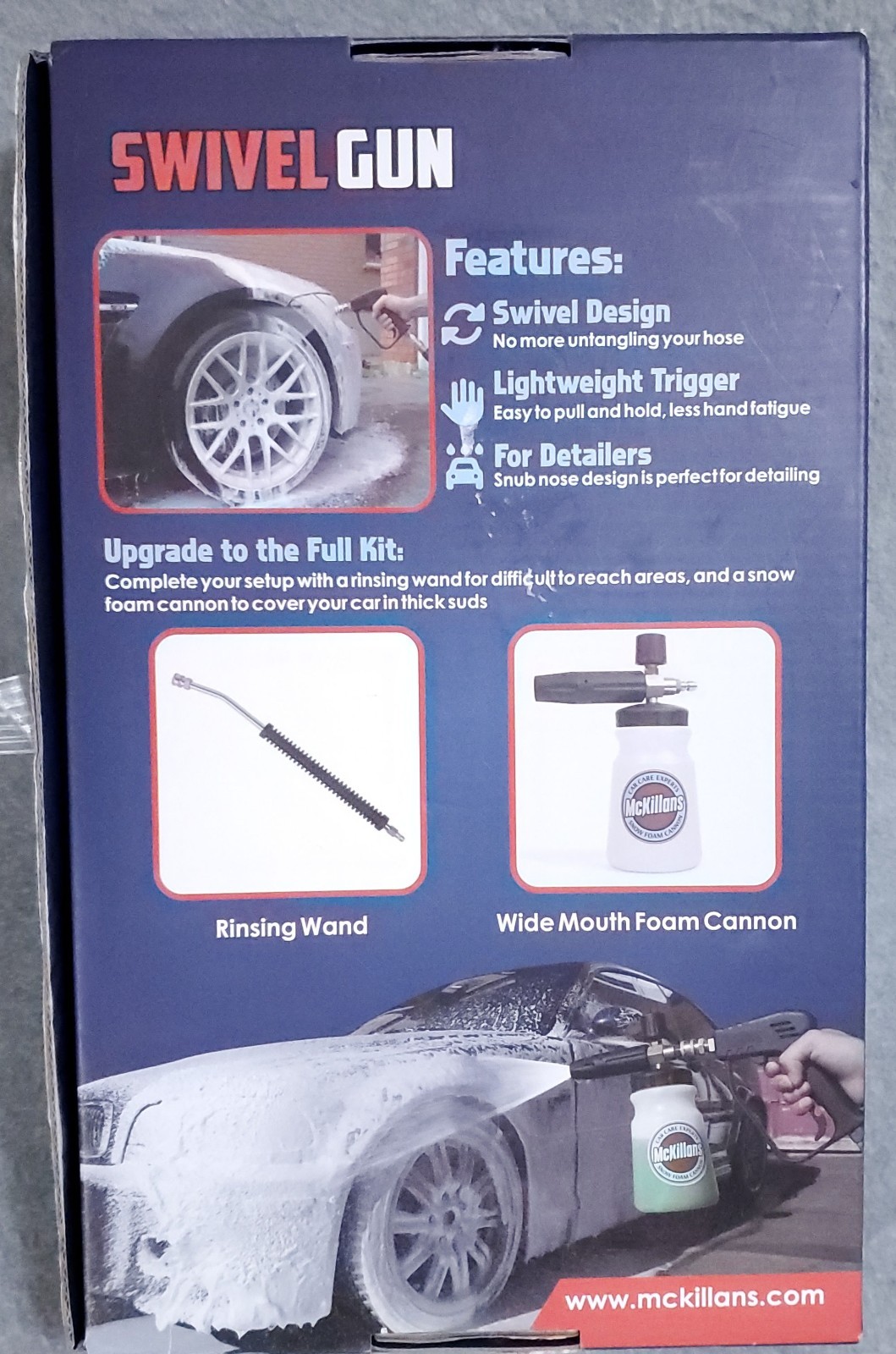 McKillans® Short Pressure Washer Swivel Gun 4″ High Pressure Water NIB