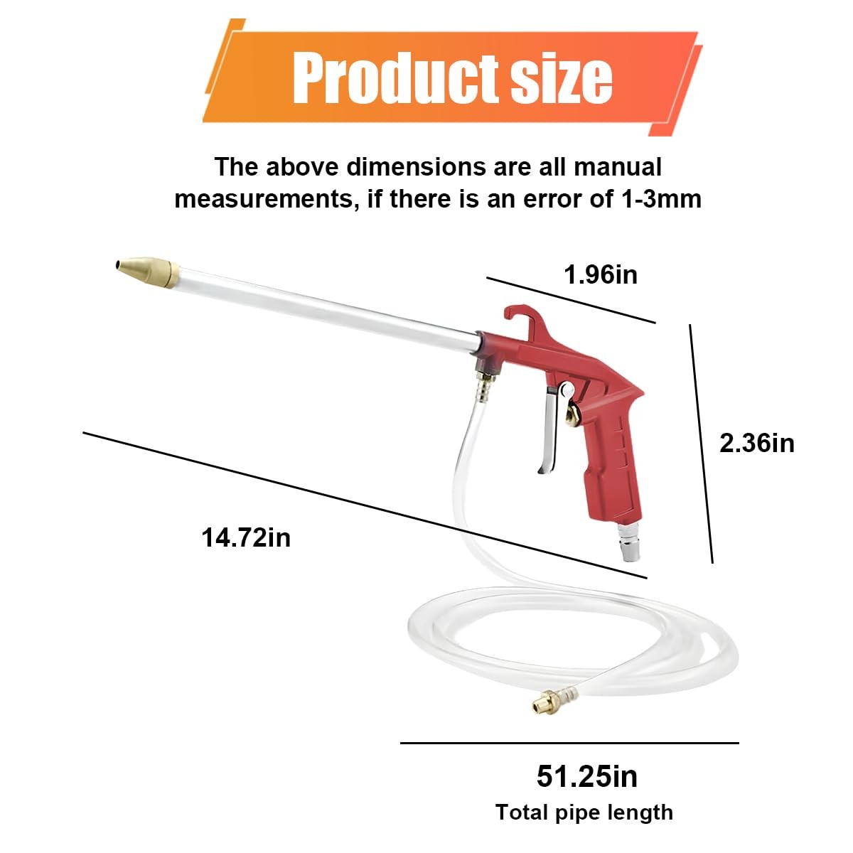 Air Engine Cleaning Spray Gun with 4Ft Hose- High Pressure Pneumatic Cleaning…