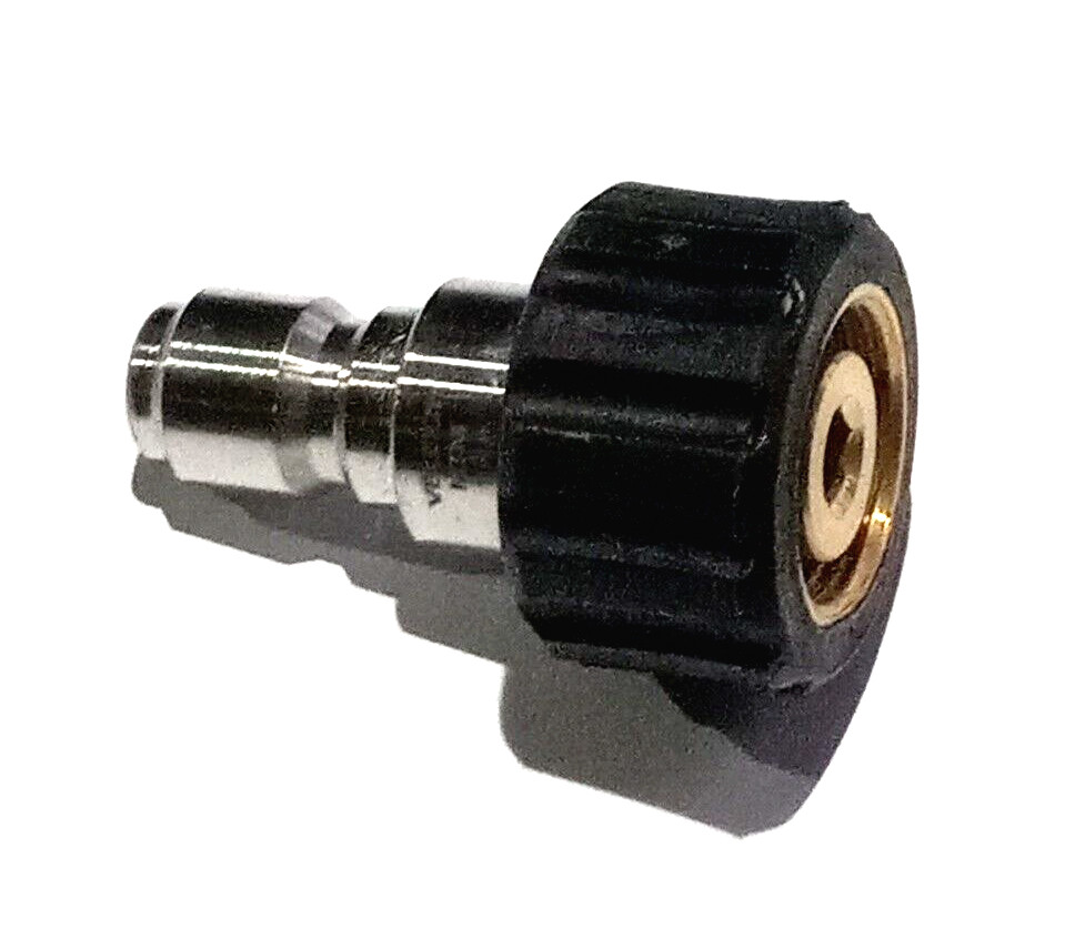 M22 F 15MM TWIST CONNECT COUPLER X 3/8 S.S. QC PLUG (NON STANDARD SIZE)