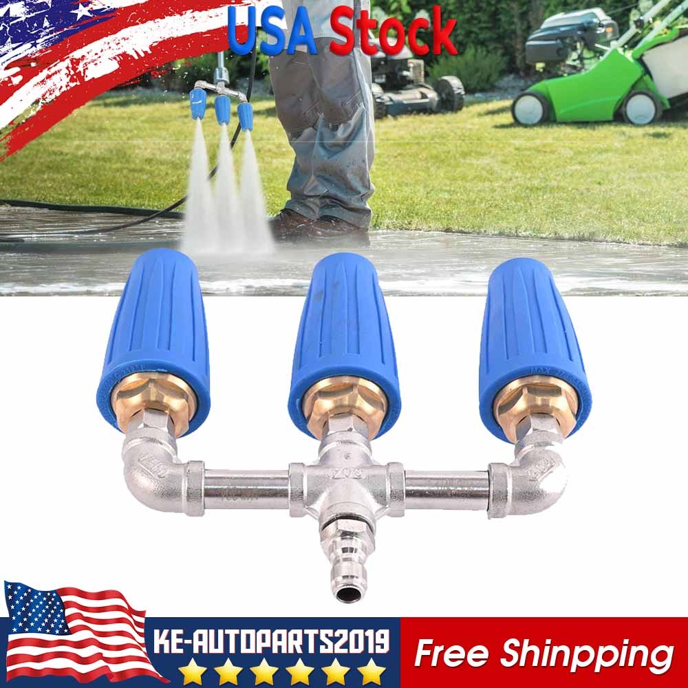 Triple Turbo Pressure Washer Nozzle 4000 PSI 1/4″ Quick Connect M22 Brass Head ！