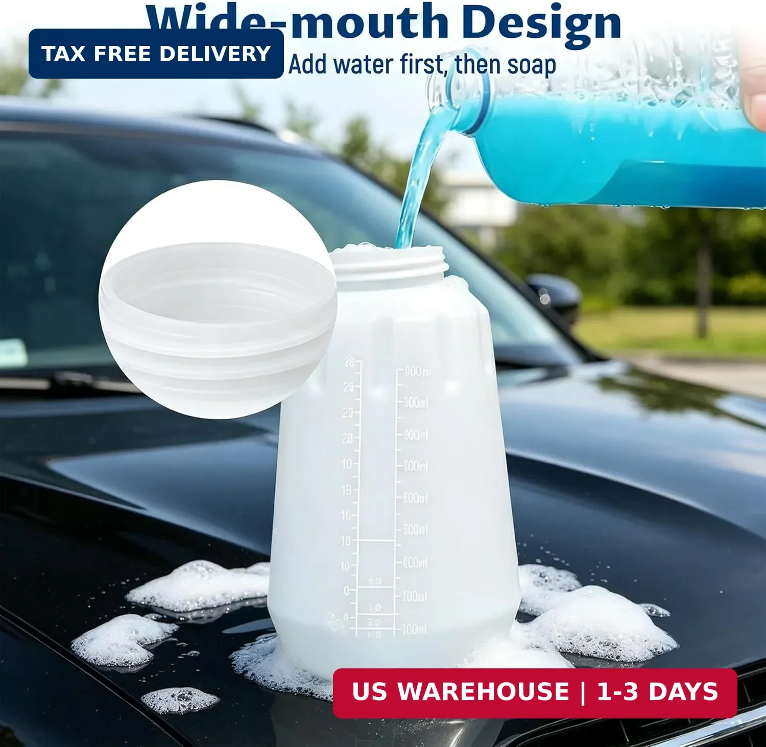 Lichamp Foam Cannon for Pressure Washer, 1000ml Wide Mouth Snow Foam Lance, 1/4