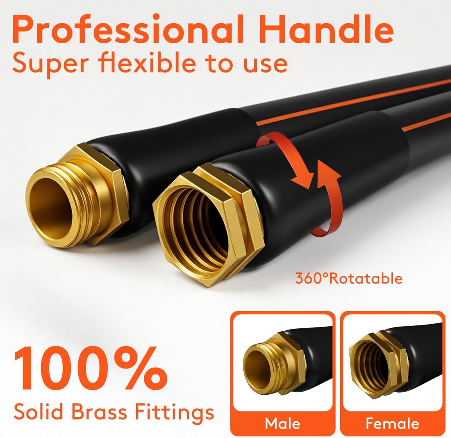 Flexibility Garden Hose, 10ft x 5/8″, No-Kink, Wear-Resistant &