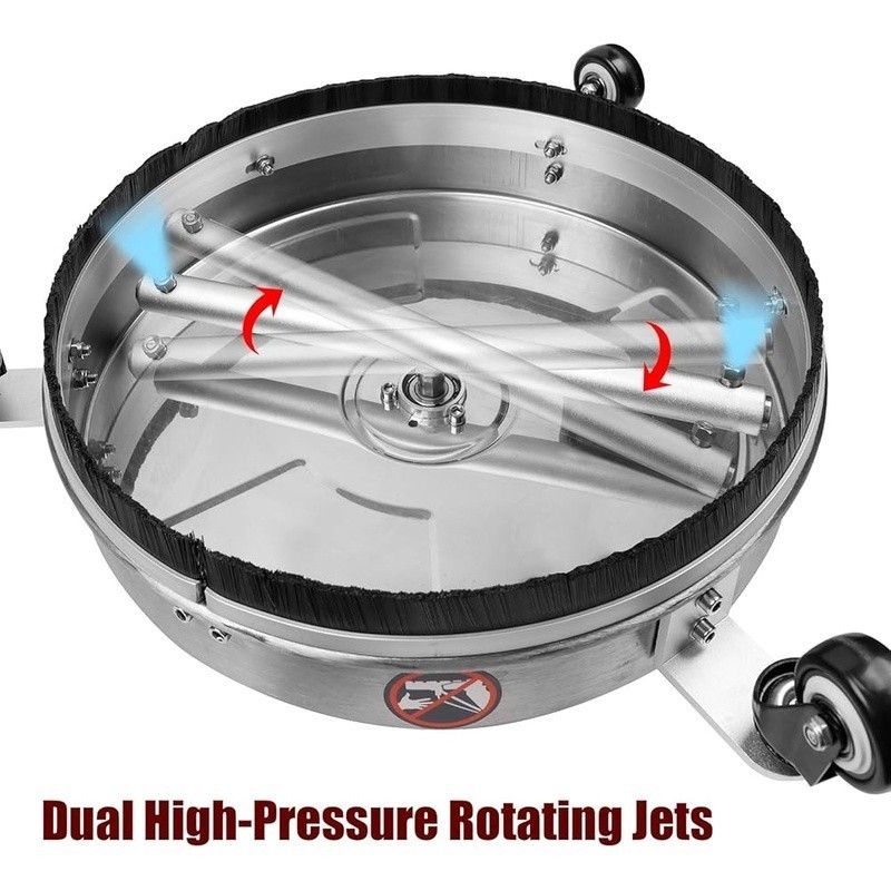 Pressure Washer Surface Cleaner Attachment 4000 PSI Heavy Duty Dual Jet Cleaner