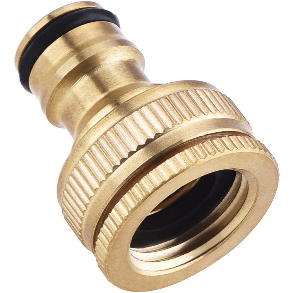 Water Pipe Connector Fitting Adaptor Backyard Quick Connector 3/4in Gold