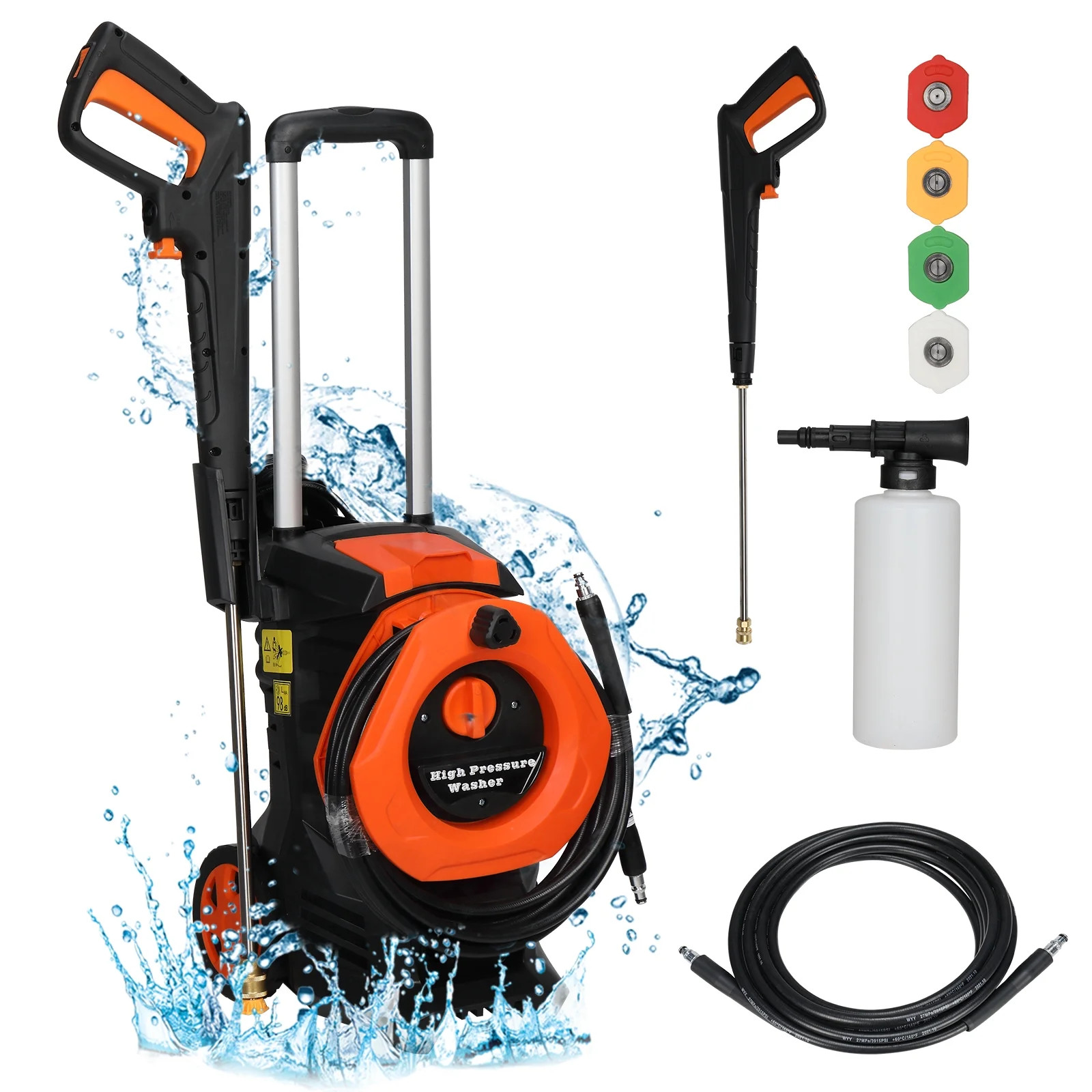Electric Pressure Power Washers 3380 PSI Max 2 GPM 4 Quick Connect Nozzles