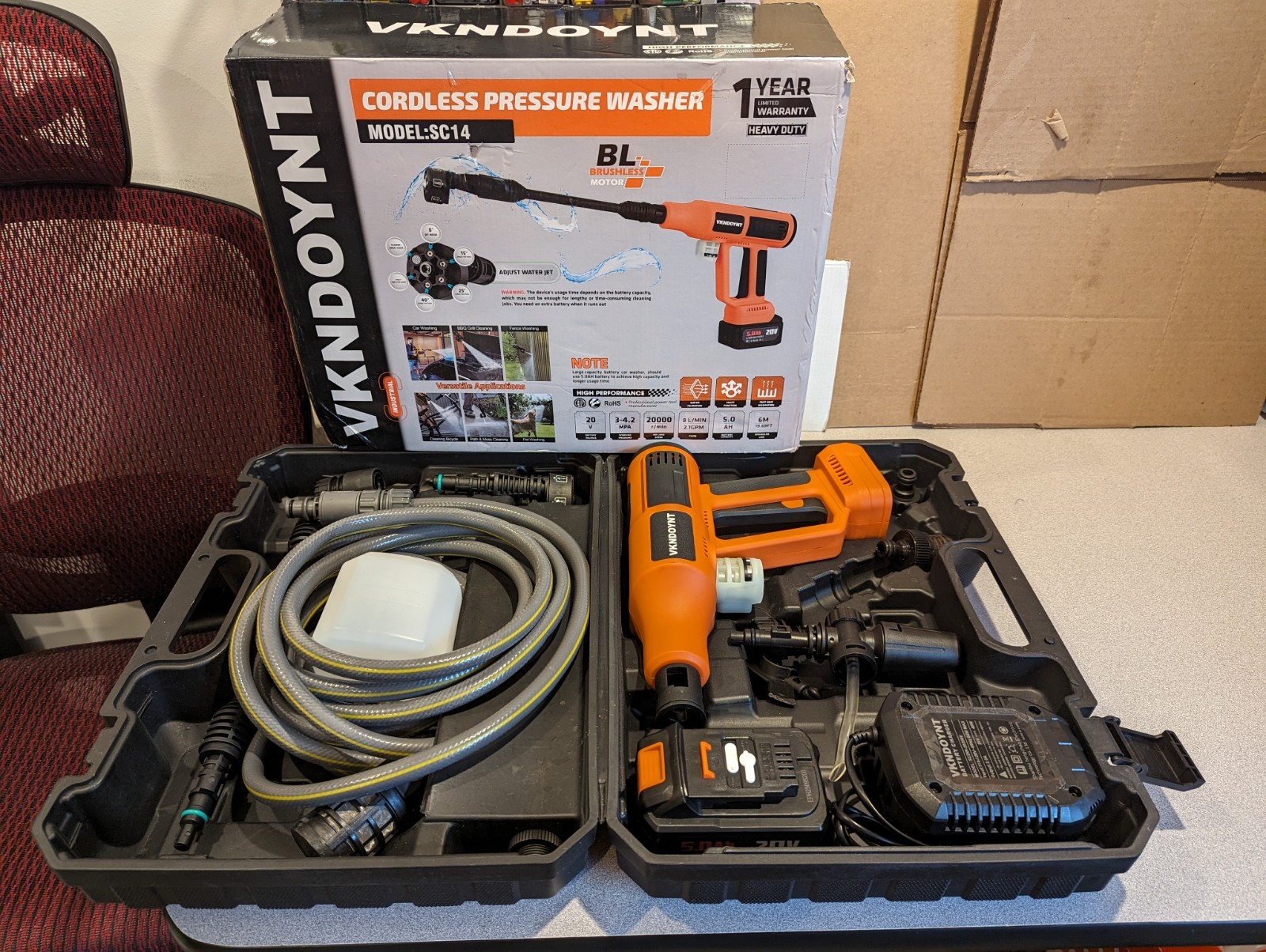 Cordless Pressure Washer, 2000PSI MAX with Brushless Motor