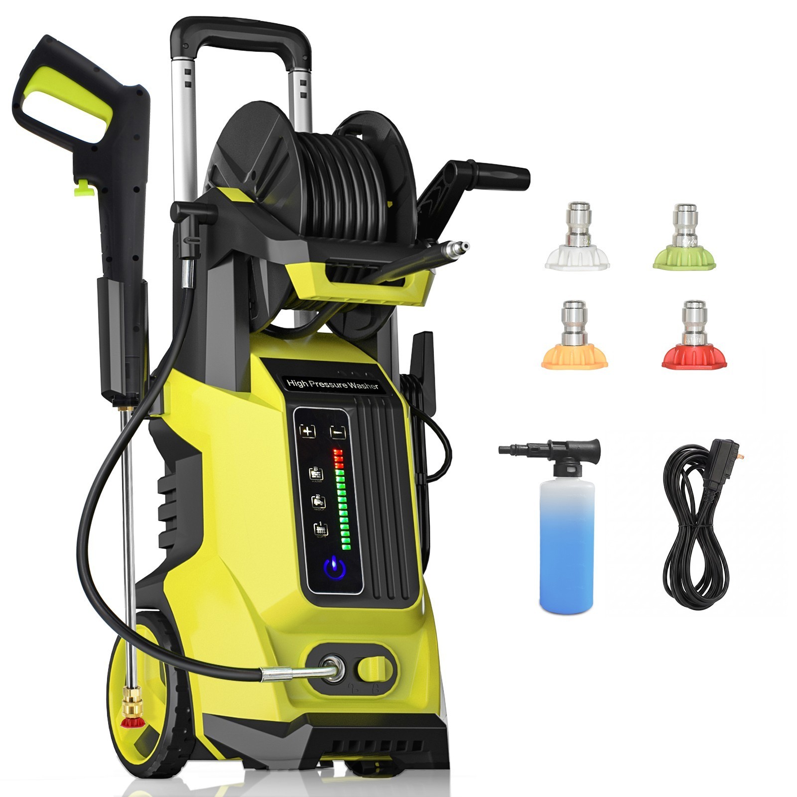 Pressure Washer 4500PSIMAX 4.0GPM, 15Level Adjustable Touch, 4 Nozzles, for Home