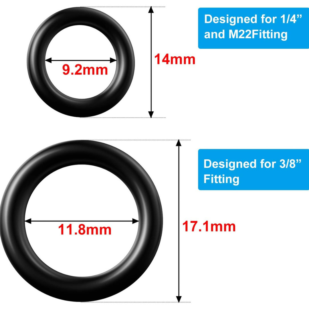 50 Pressure Washer O Rings Hose Ring Kit For 1/4″ 3/8″ M22 Quick Connect Coupler
