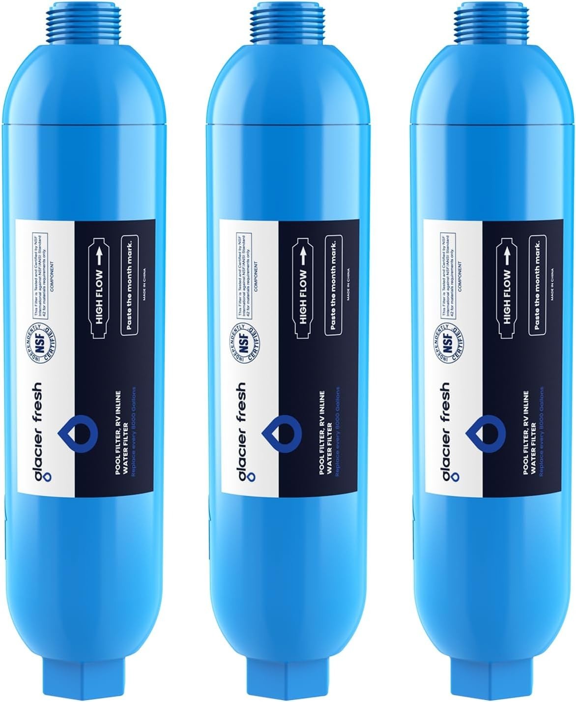 RV Water Filter for Pools & Hot Tubs – Removes Chlorine & Odors, 3 Count
