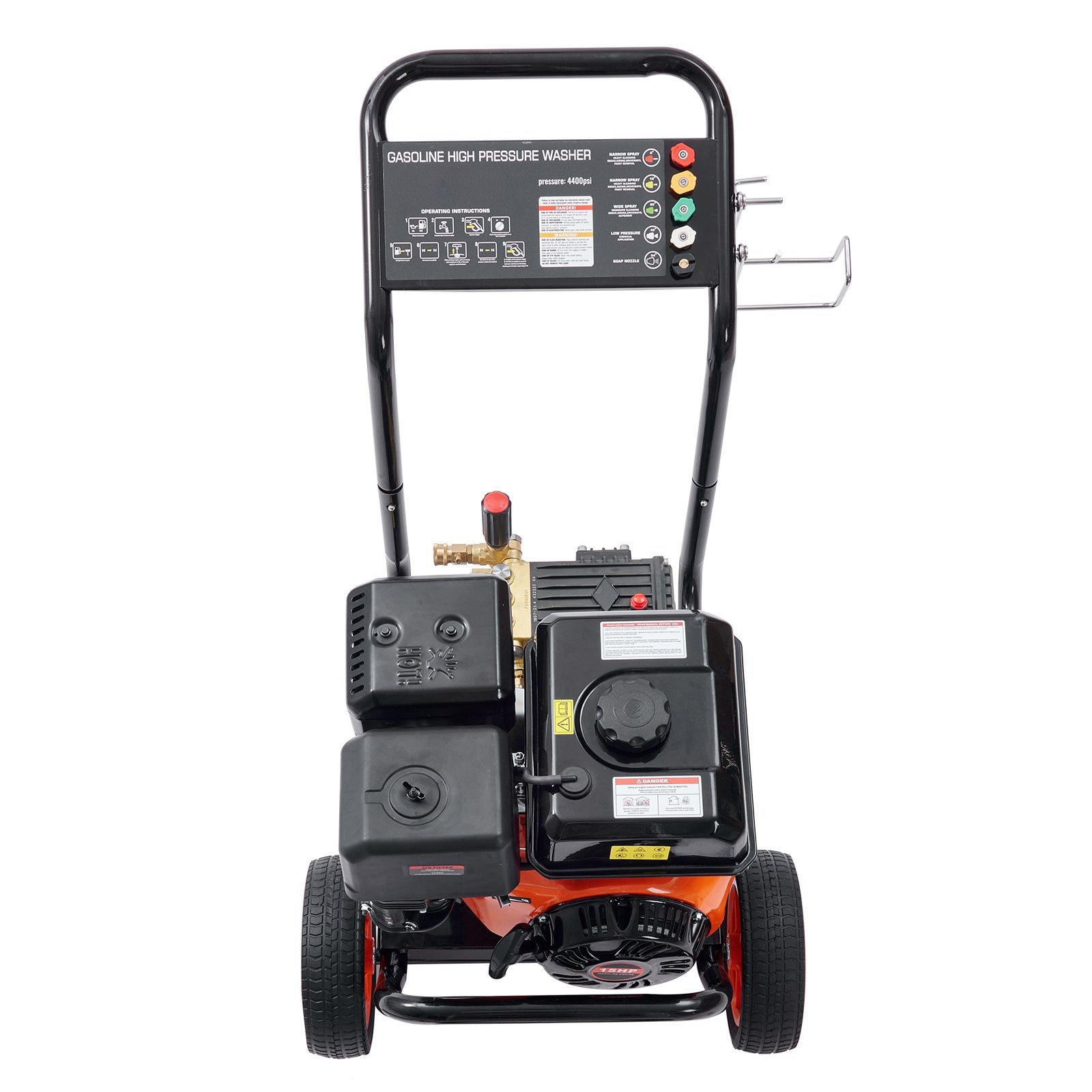 Gas Pressure Washer 4400 PSI 4.0 GPM, Steel Cart, 5 Quick-Connect Nozzles