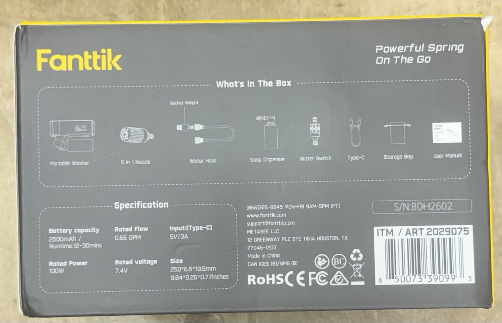 Fanttik K200 Flip Cordless Portable Pressure Washer 5-in-1 Nozzle New Sealed