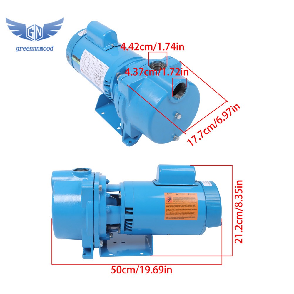 1.5 HP GT15 Water Well Irrigation Sprinkler Pump 1PH 115/230V Self Priming