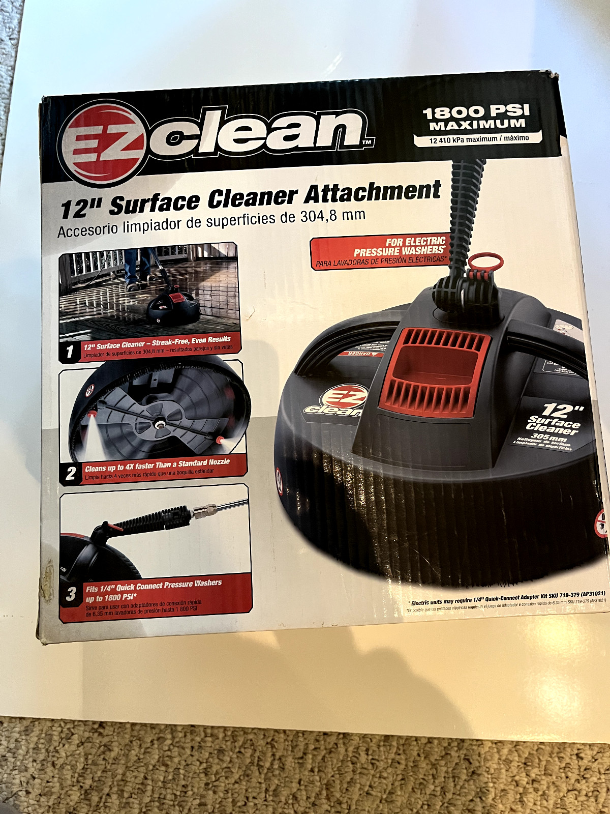 EZ Clean AEZ31023A 12inch 1800 PSI Surface Cleaner for Pressure Washer NEW!!!