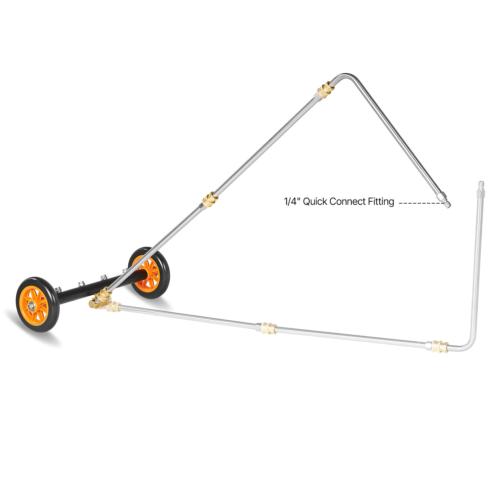 16″ Pressure Washer Undercarriage Cleaner with 2 Wheels 2 Extended Wands