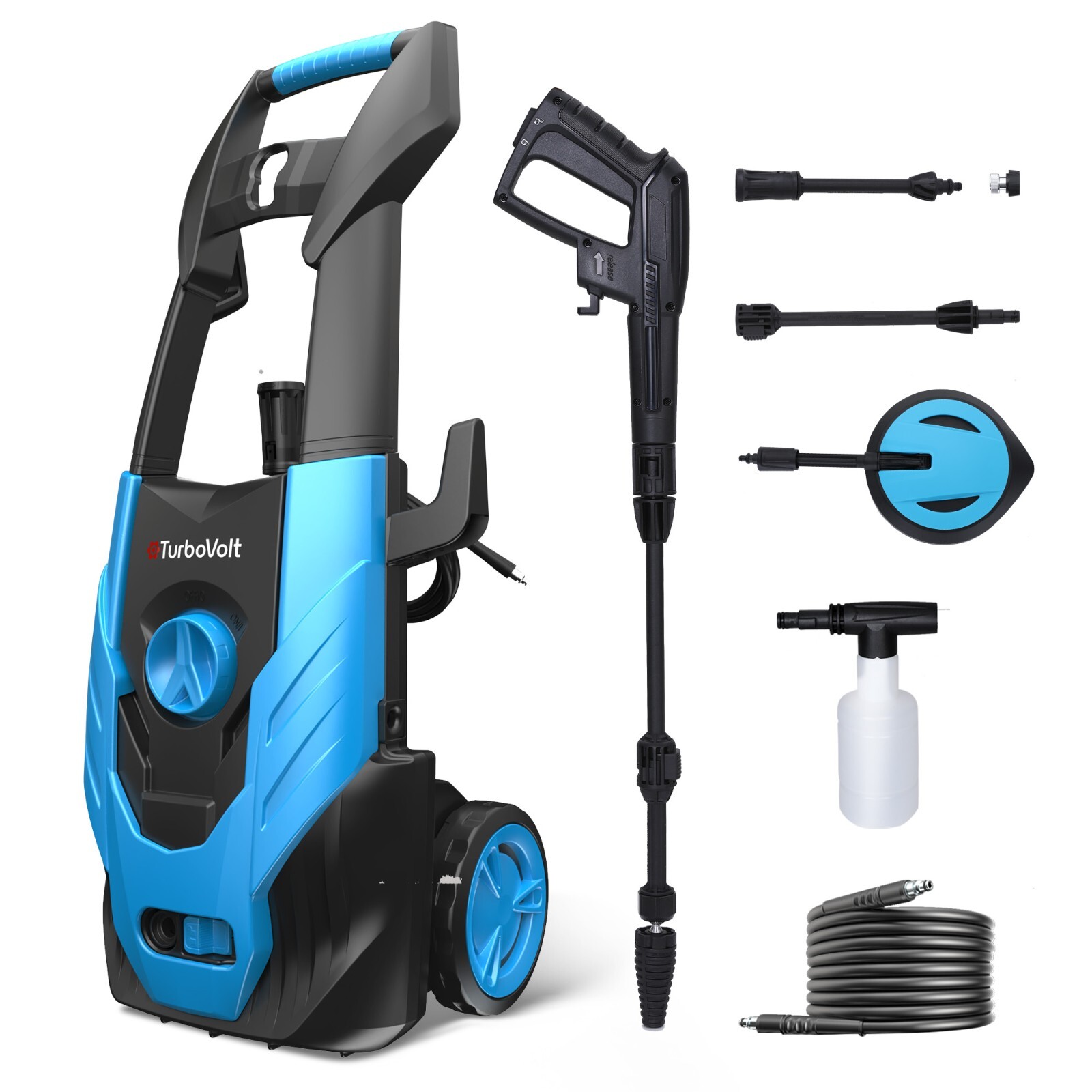 1600PSI Electric High Pressure Washer 360°Adjustment Nozzle for Car Yard 1.71GPM