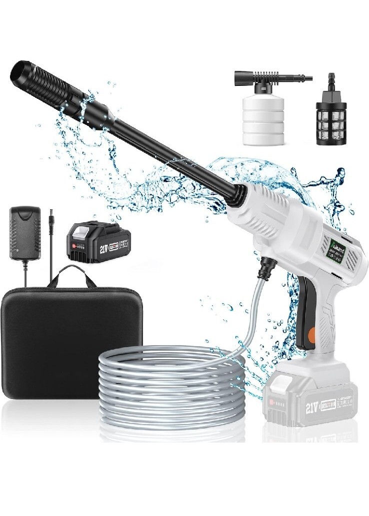 Cordless Pressure Washer 21V Rechargeable Battery 652PSI 3 Speed 1.18 GPM Aihand