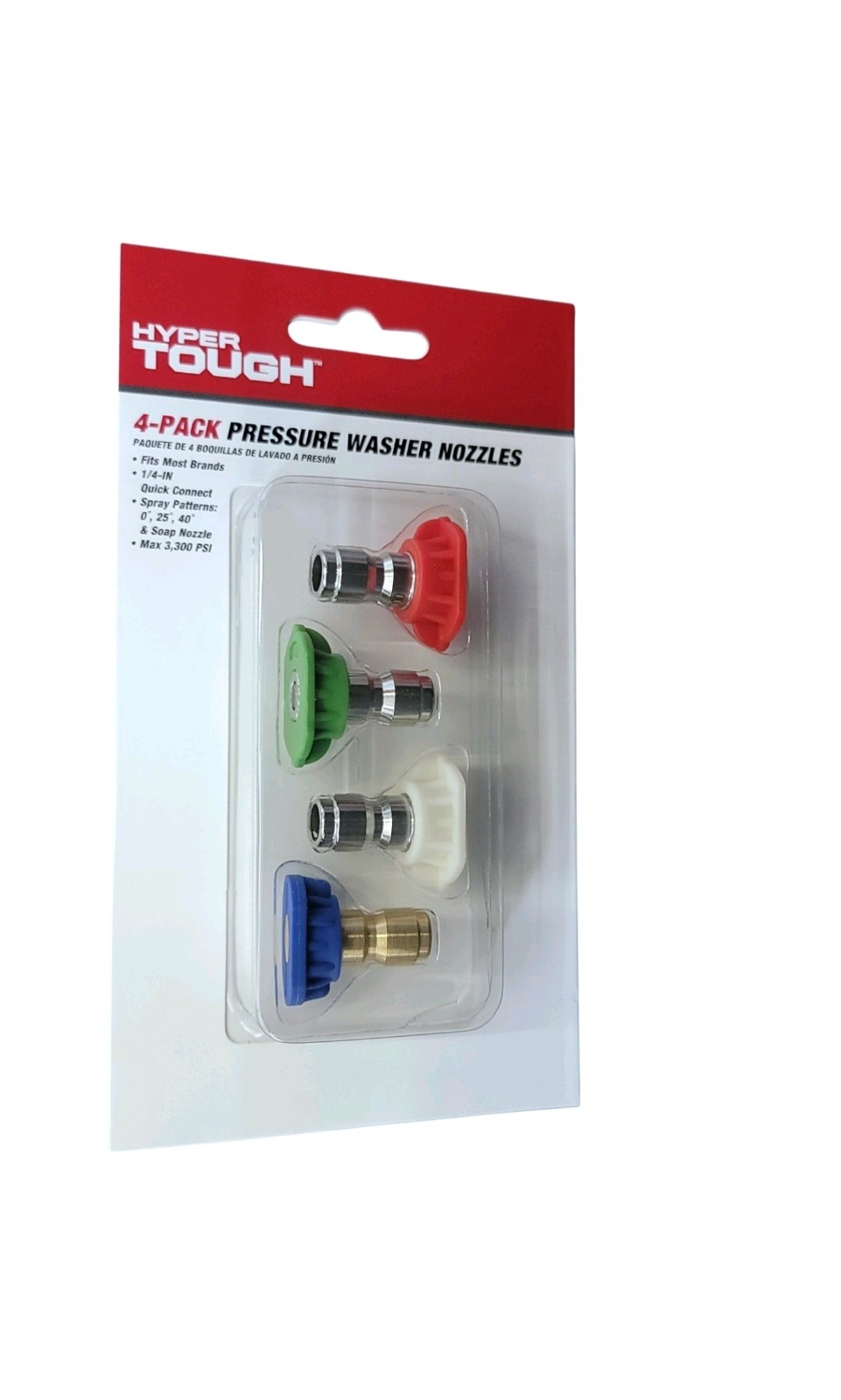 HYPER TOUGH 4-PACK PRESSURE WASHER NOZZLES, QUICK CONNECT