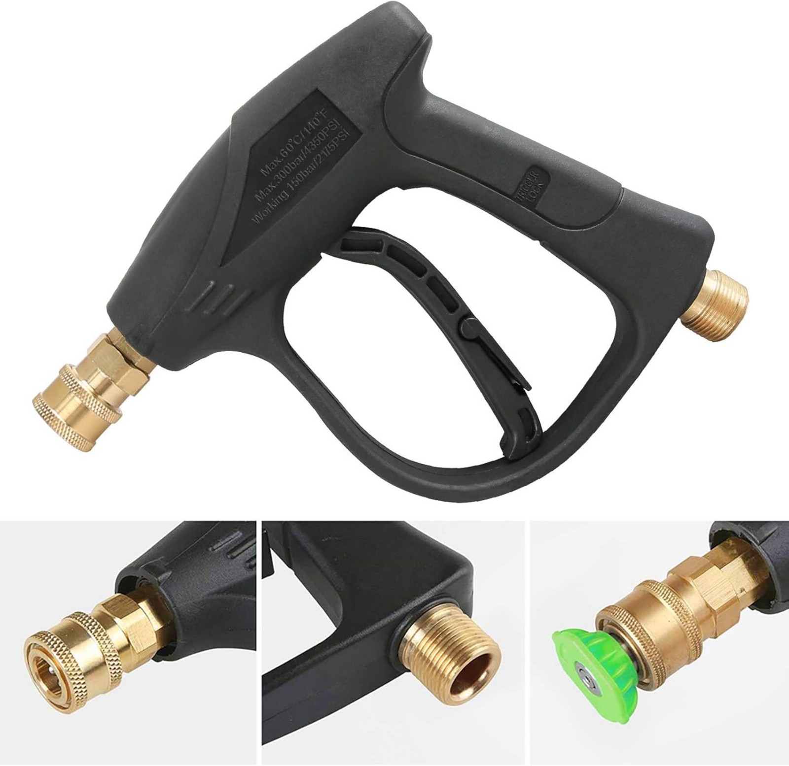 High-Pressure Spray Gun M22x14 Thread Safety Lock Trigger 0.44kg