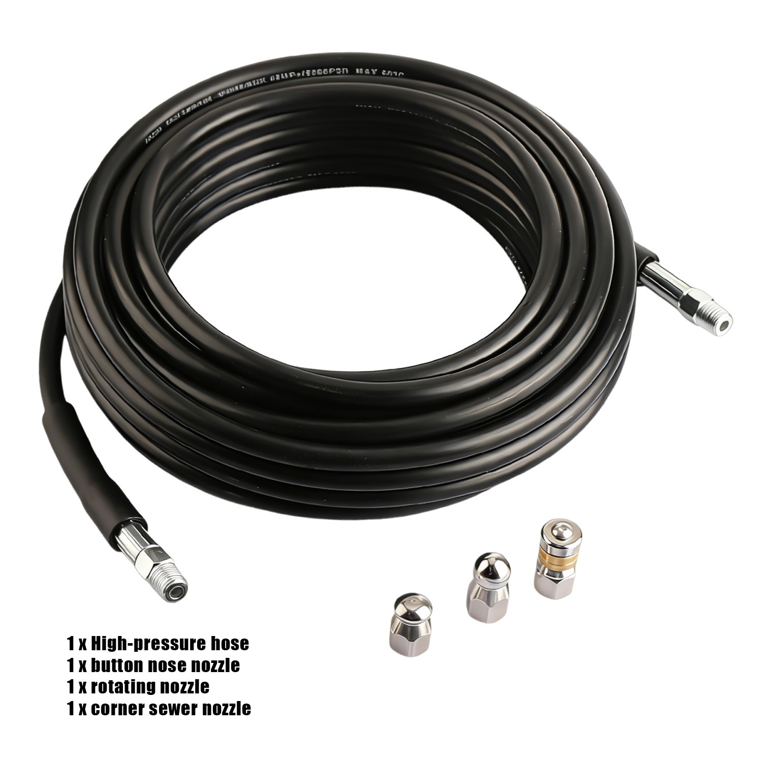 20FT Sewer Jetter Nozzles Kit 5800PSI Drain Cleaning Hose for Pressure Washer