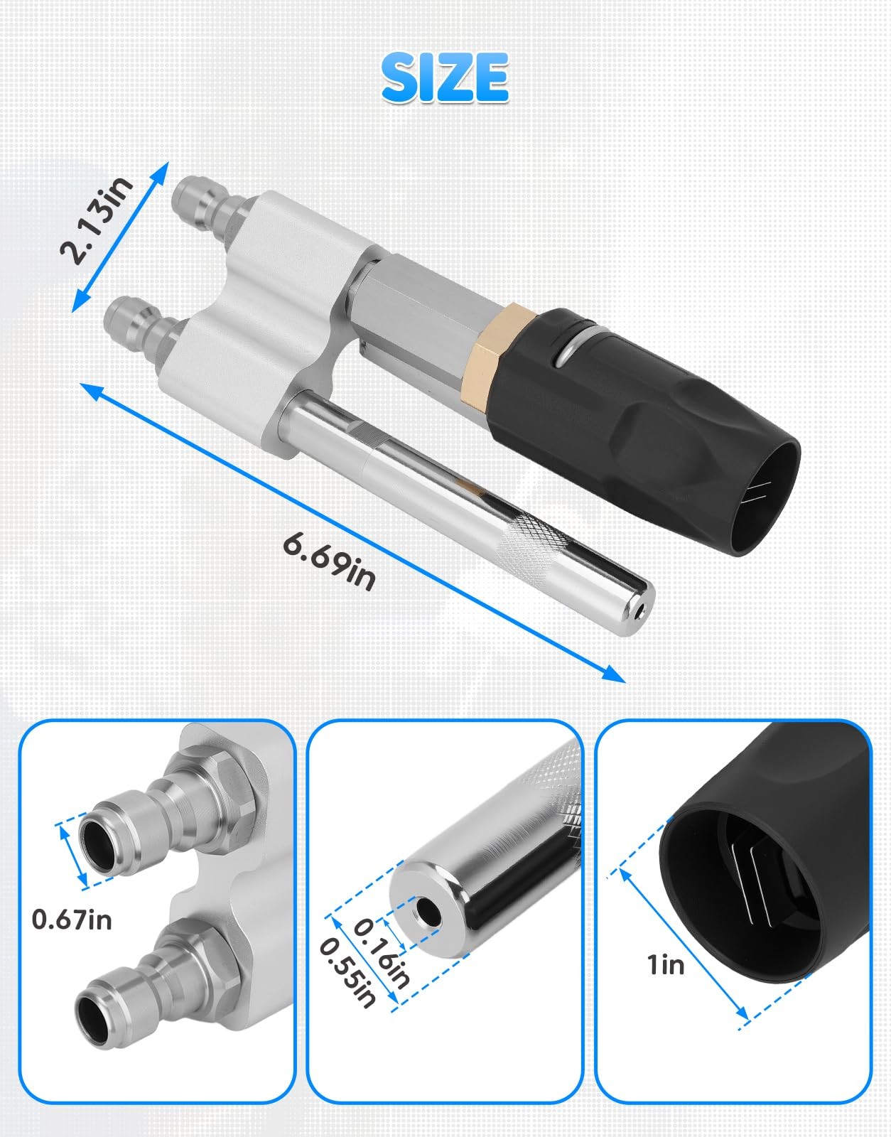 Adjustable Soft Wash Nozzle 2 in 1 M5 Tip Twist for 3-7 GPM Pressure Washer 1/4″
