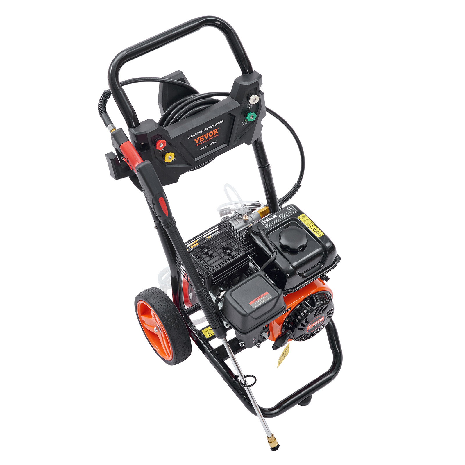 VEVOR Gas Pressure Washer Powered Washer 3400 PSI 2.6 GPM 210cc 5Connect Nozzles