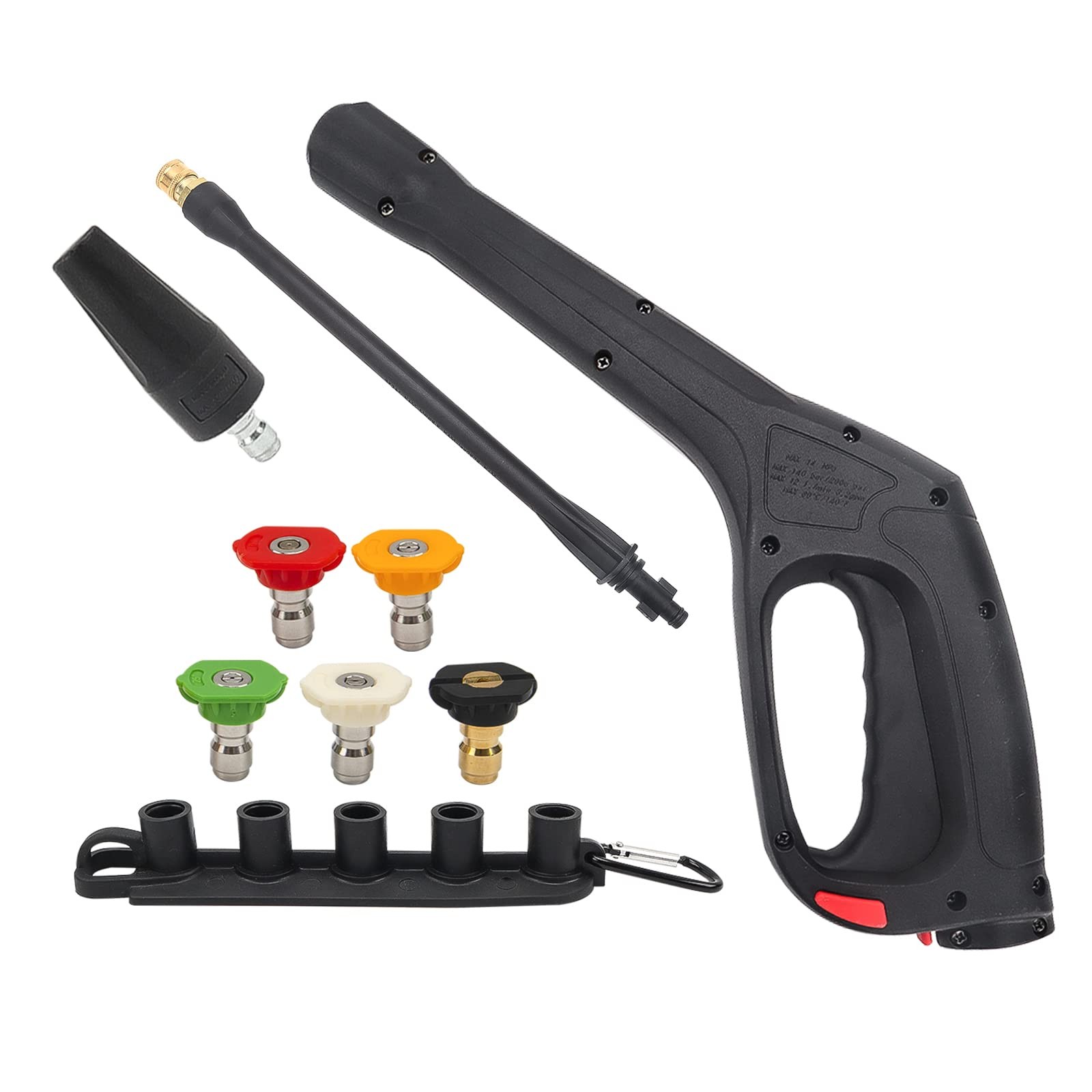 Replacement Pressure Washer Spray Gun with Turbo Nozzle & 5 Spray Nozzle Tips